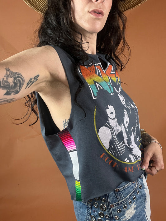 Kiss Serape Stripe Crop Top - M