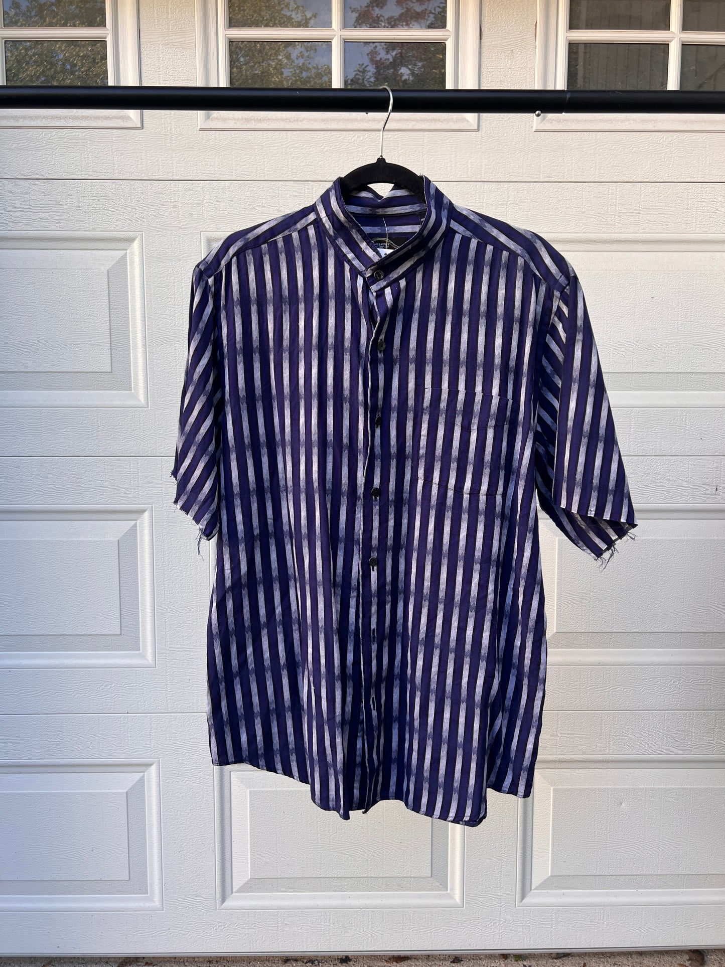 Reworked Boho Striped Button Down - L