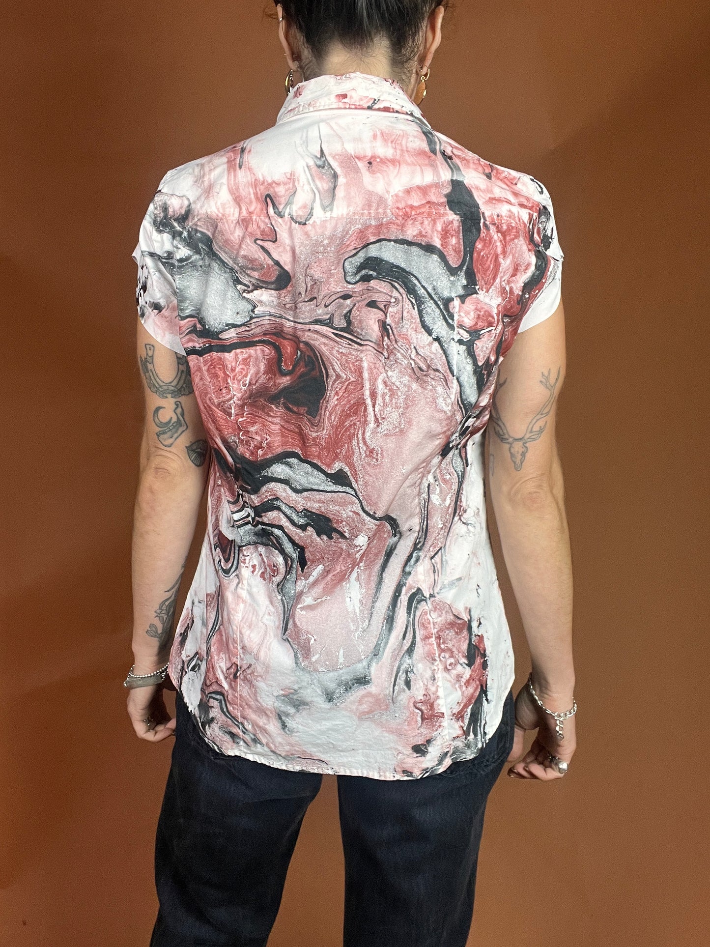 Marble S/S Button Down - M