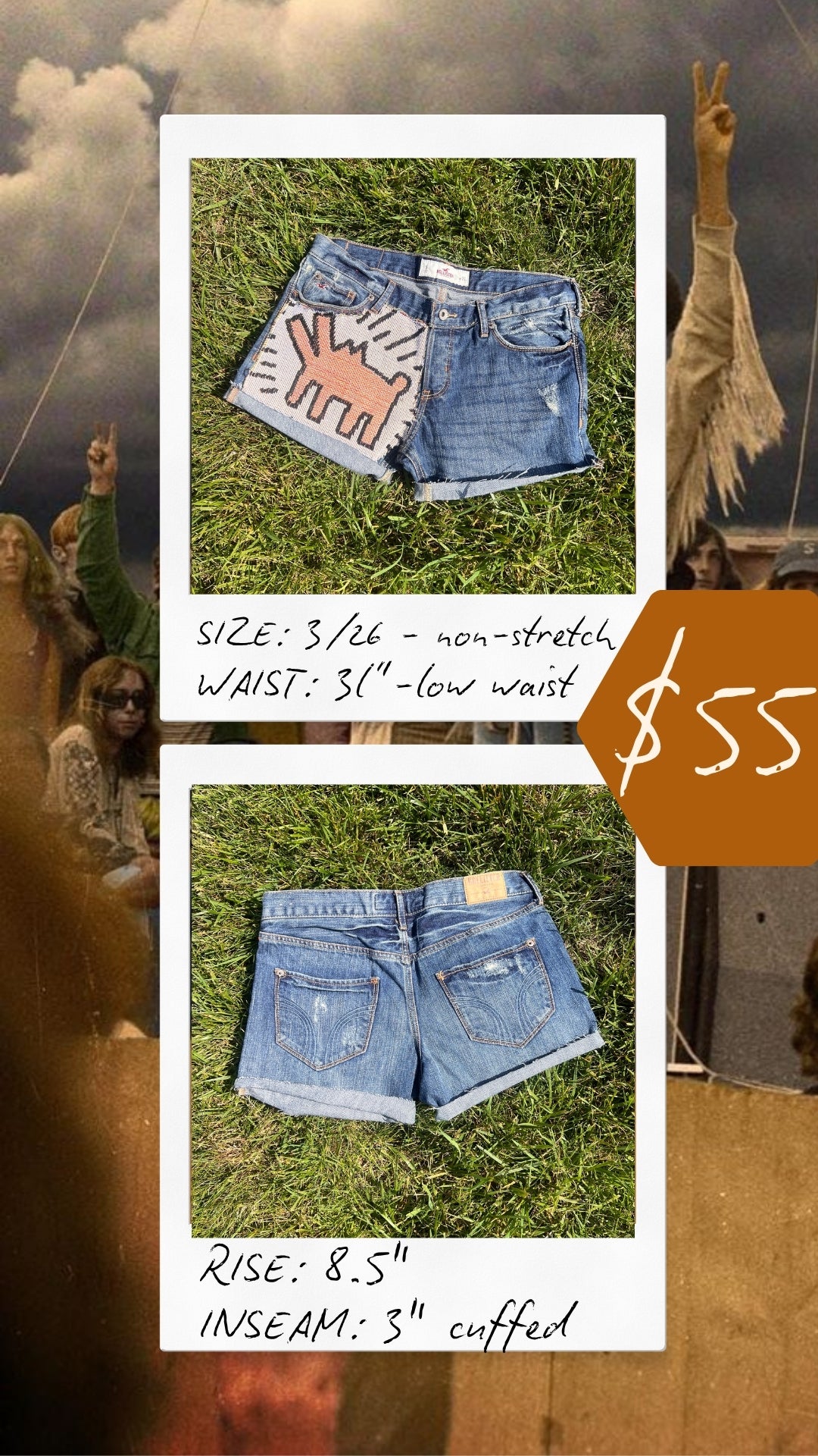 Reworked Floral Towel Shorts - Size 3/26