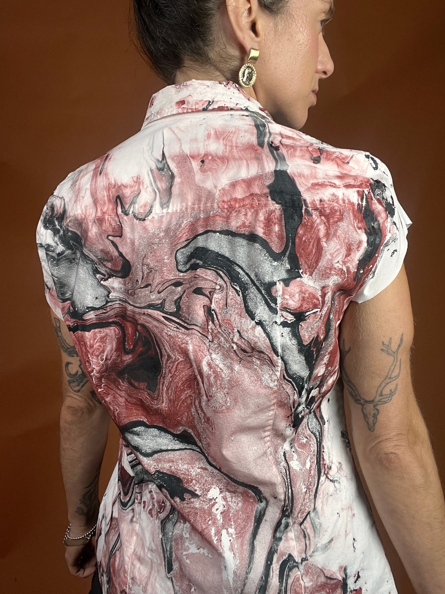 Marble S/S Button Down - M