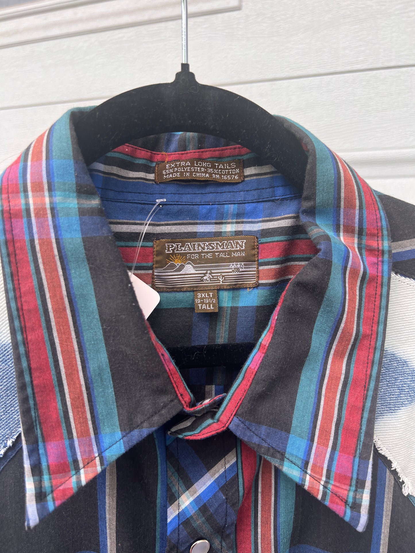 Western Plaid Vintage Patch Shirt - 3XL