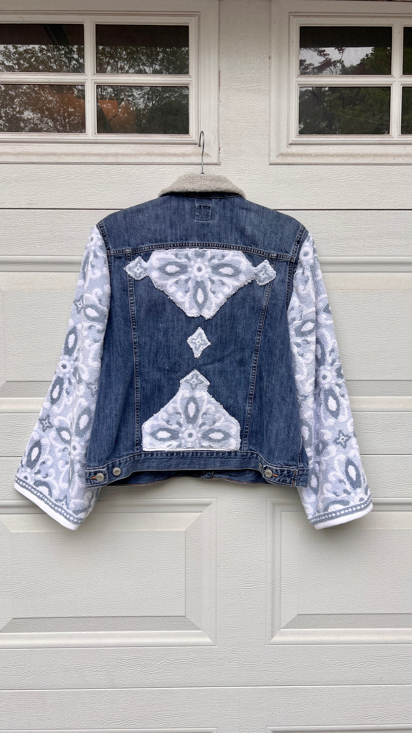 Towel Patchwork Sherpa Denim Jacket - XL