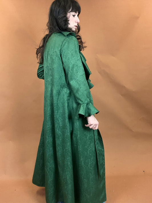 Floral Ruffle Duster Dress/Cardigan - L