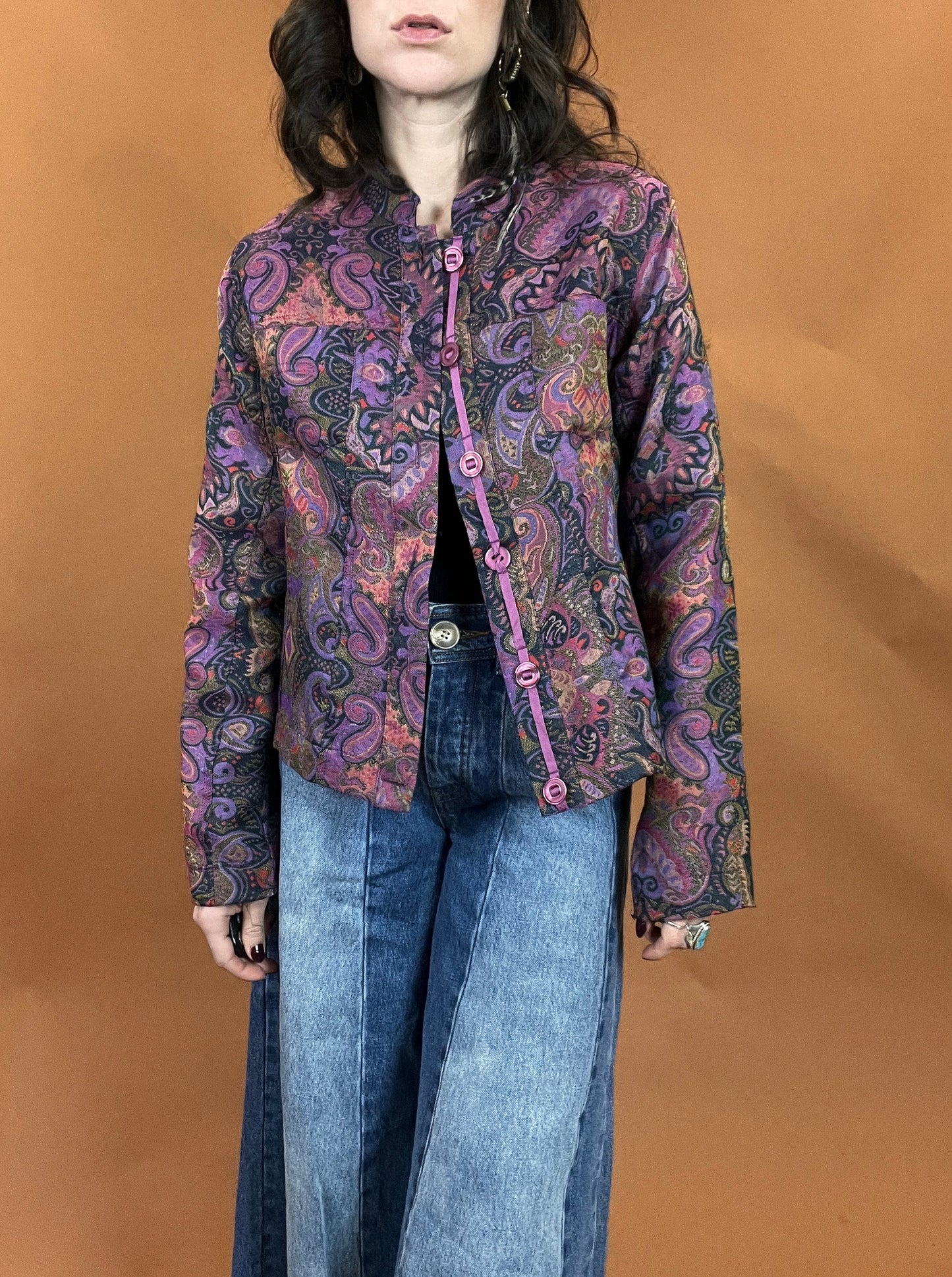 Purple Haze Paisley Printed Jacket - M