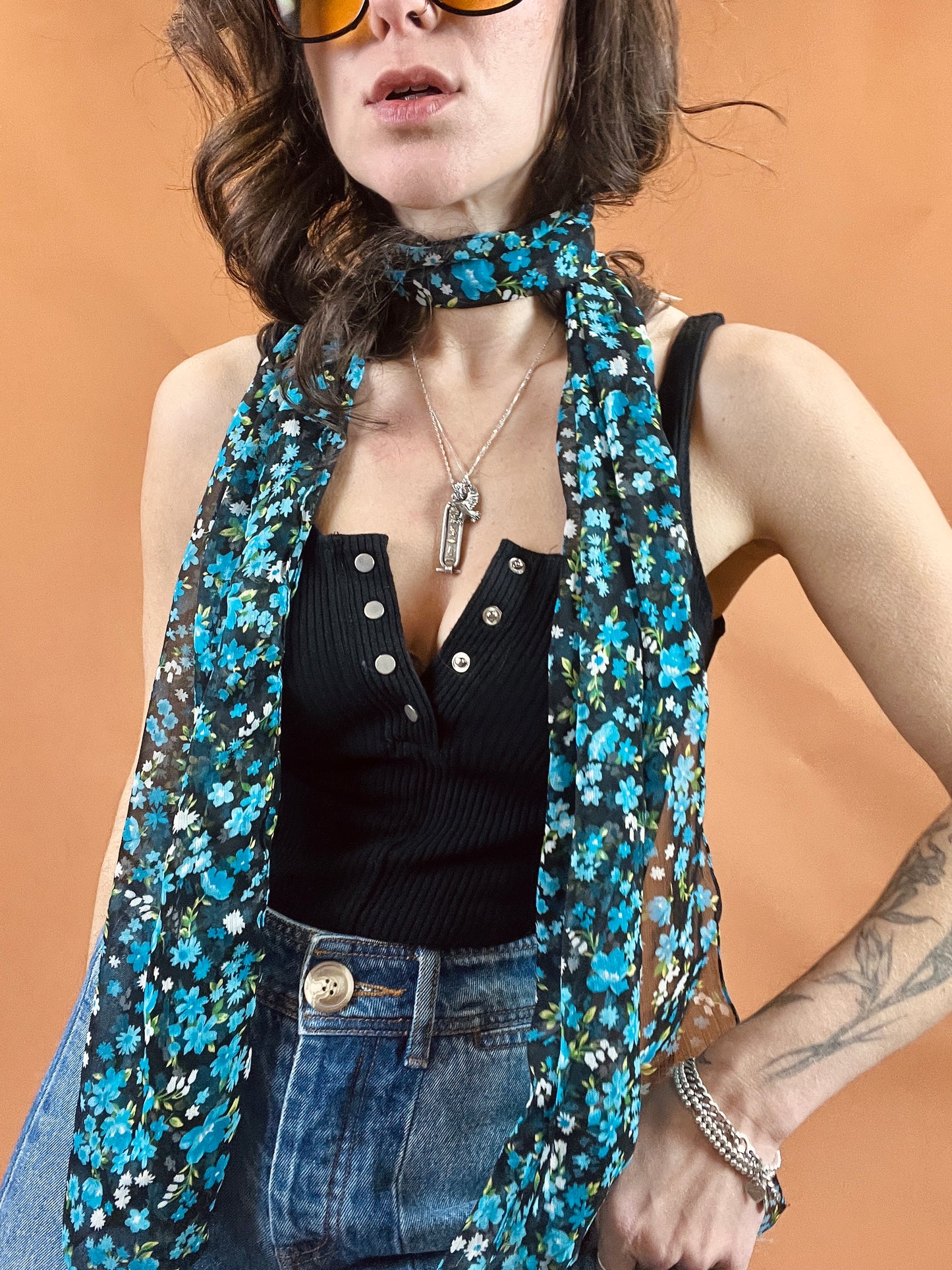 The Vintage Floral Skinny Scarf