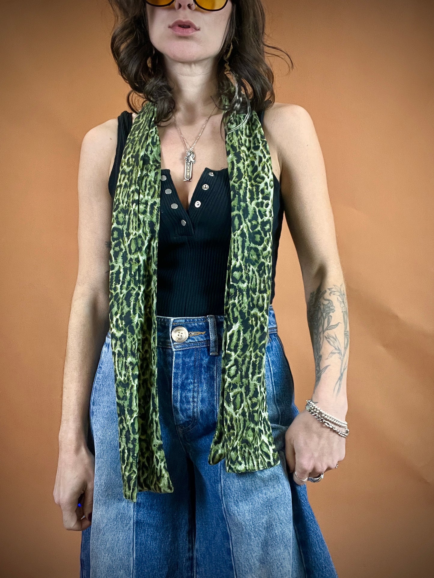 The Vintage Leopard Skinny Scarf