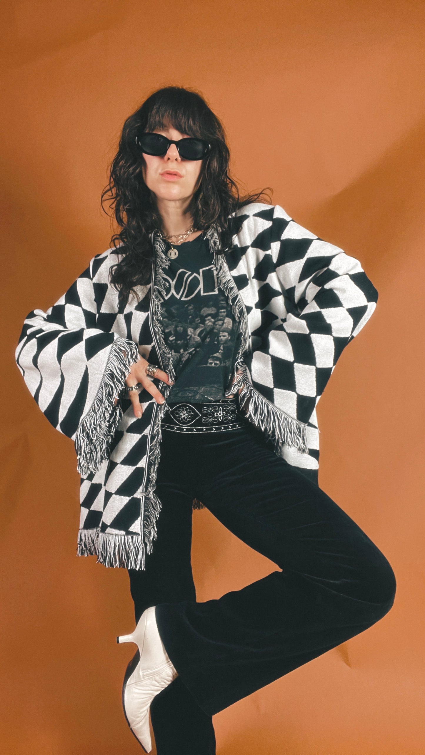 Vans Checker Fringe Blanket Cardigan - XL/XXL