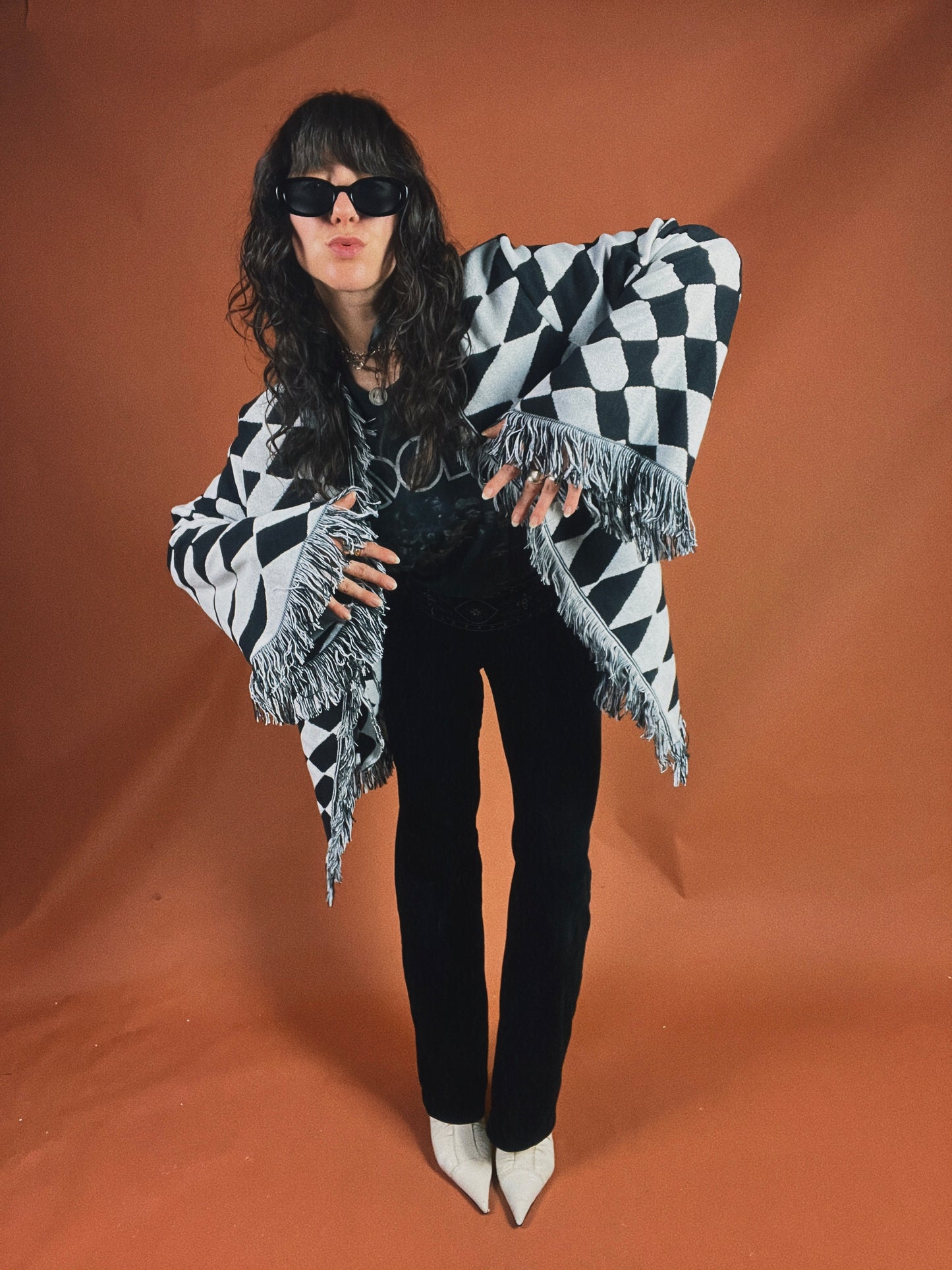 Vans Checker Fringe Blanket Cardigan - XL/XXL