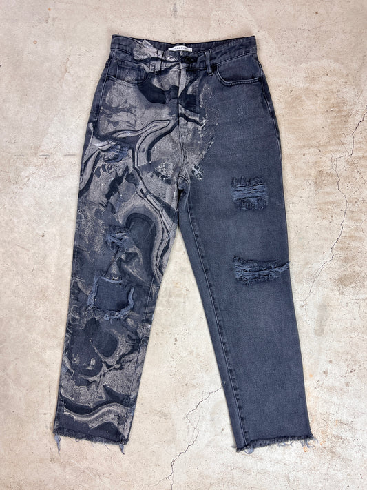 The Marbled Grey Relaxed Jeans - 25/26"