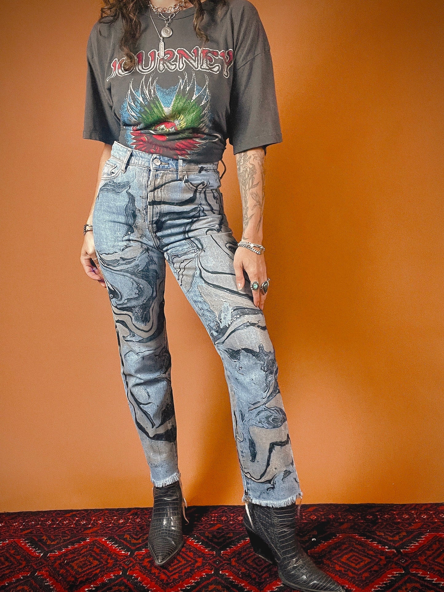 The Marbled Slim Straight Leg Jeans - 26"