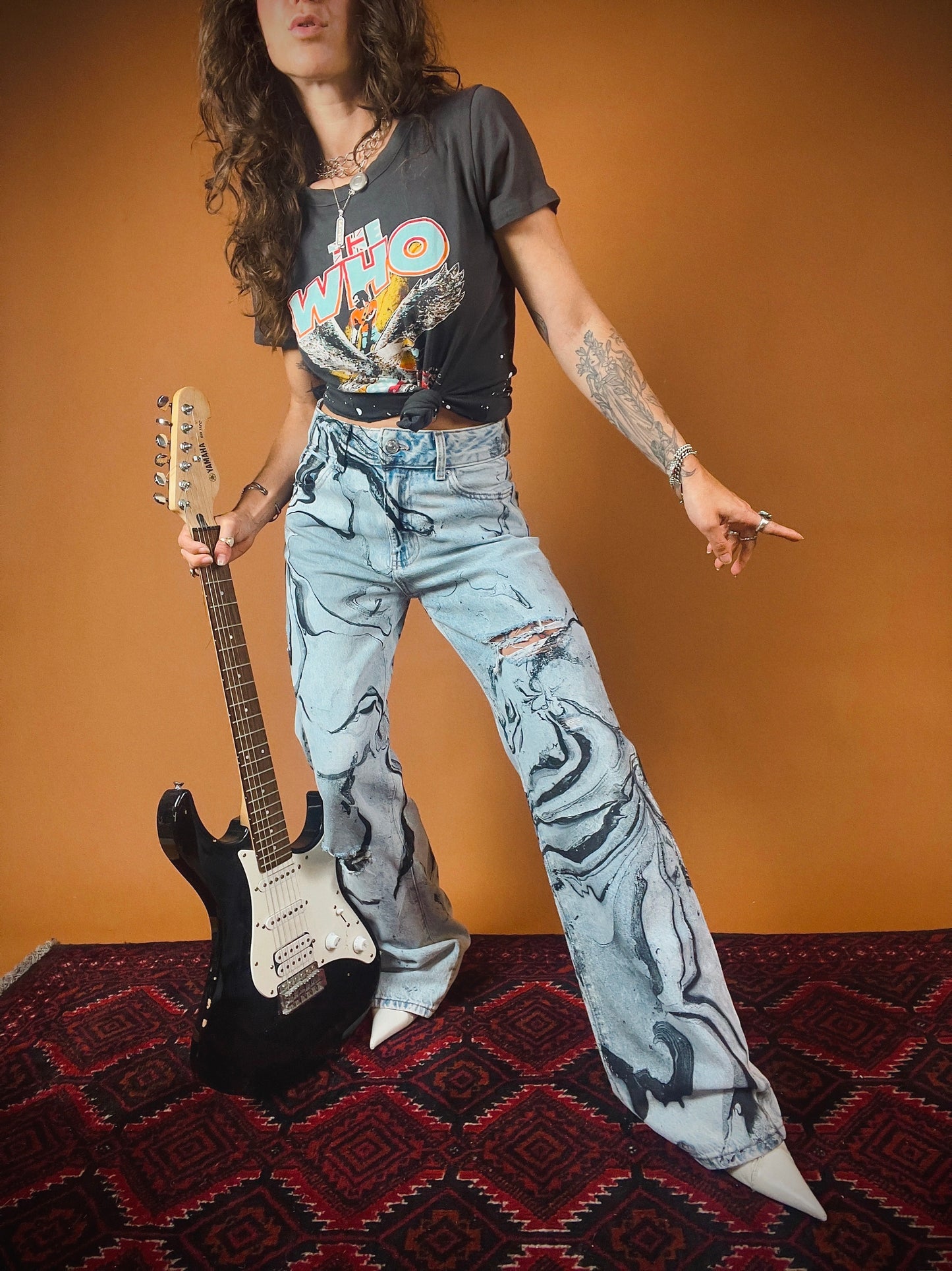 The Marbled Wide Leg Jeans - 6/29"