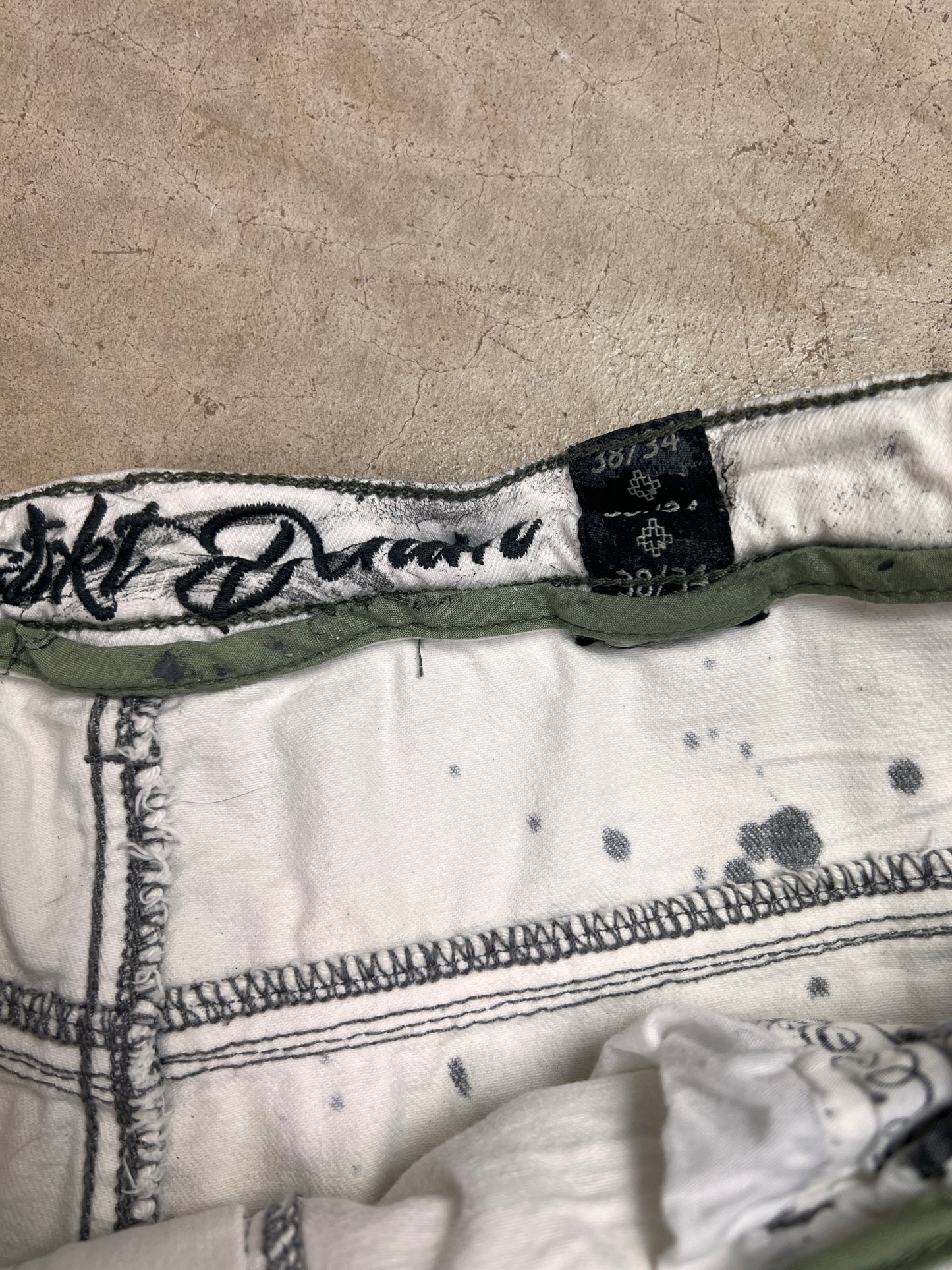 Marbled Moto Denim Shorts - 38"