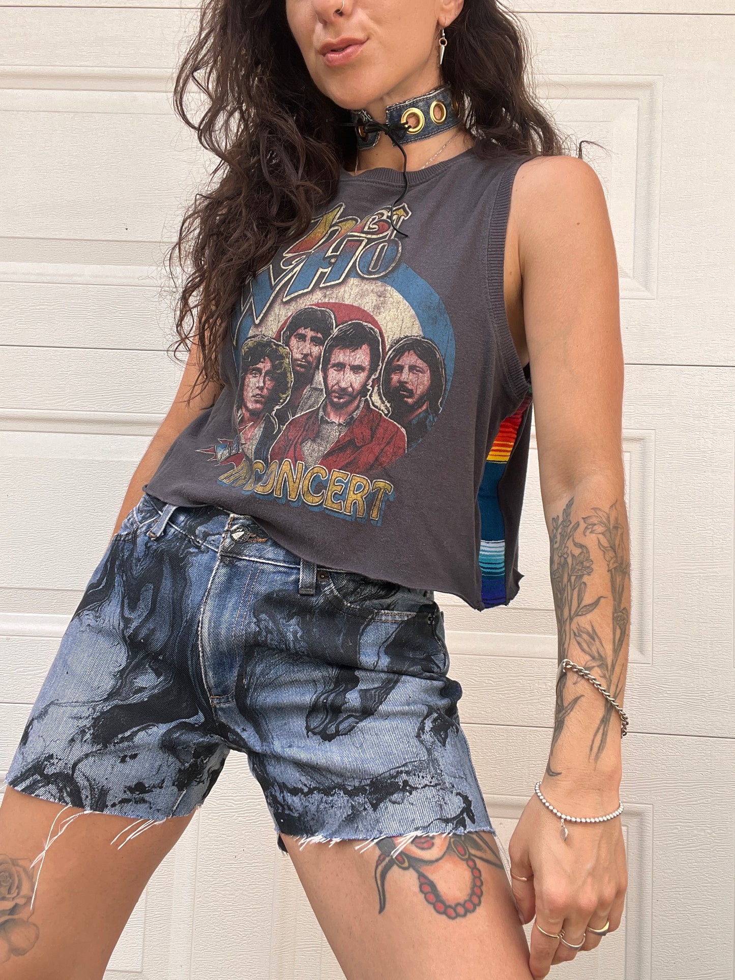 Marbled Denim Shorts - 28"