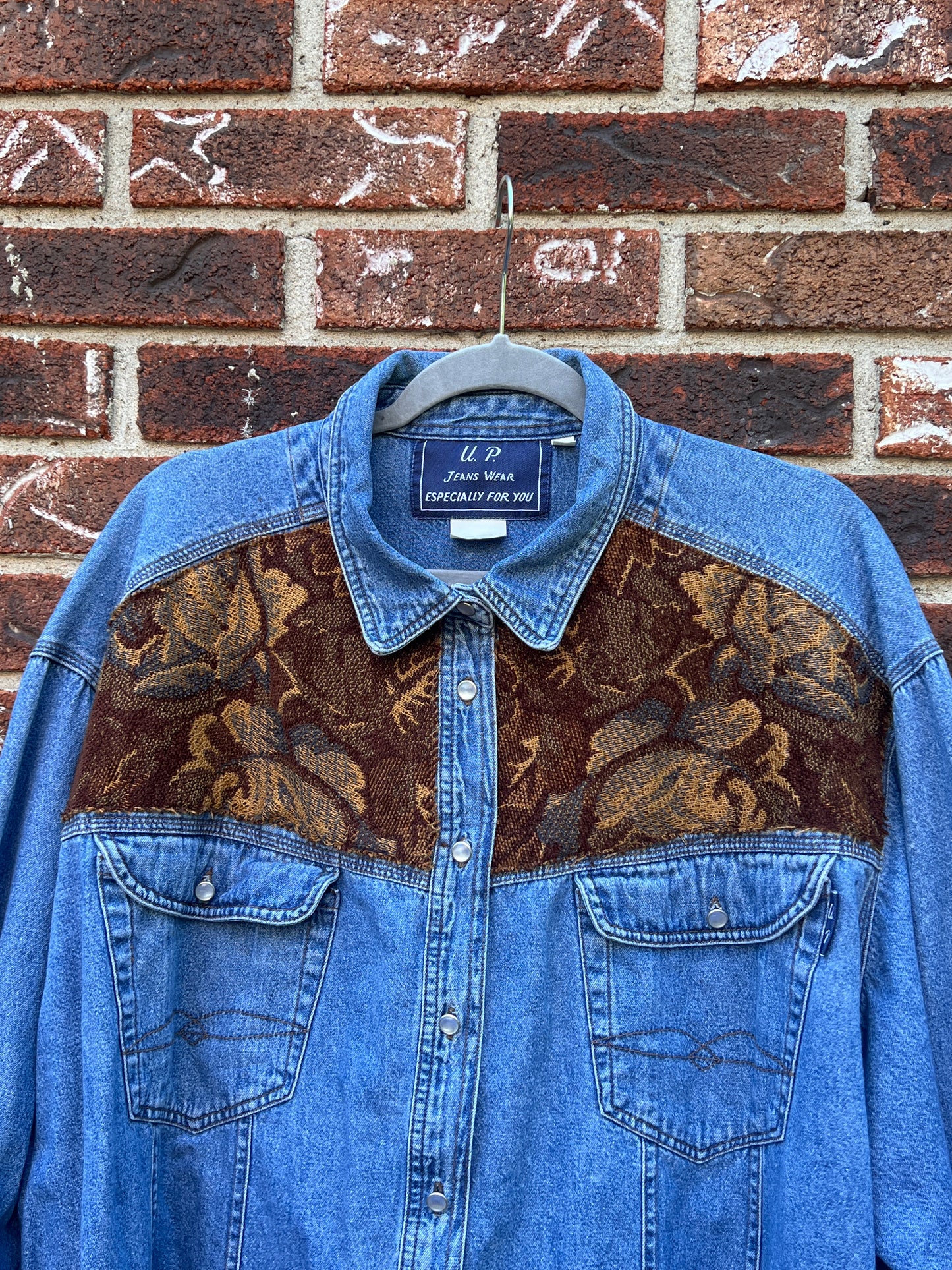 Patch Western Denim Shirt - XXL