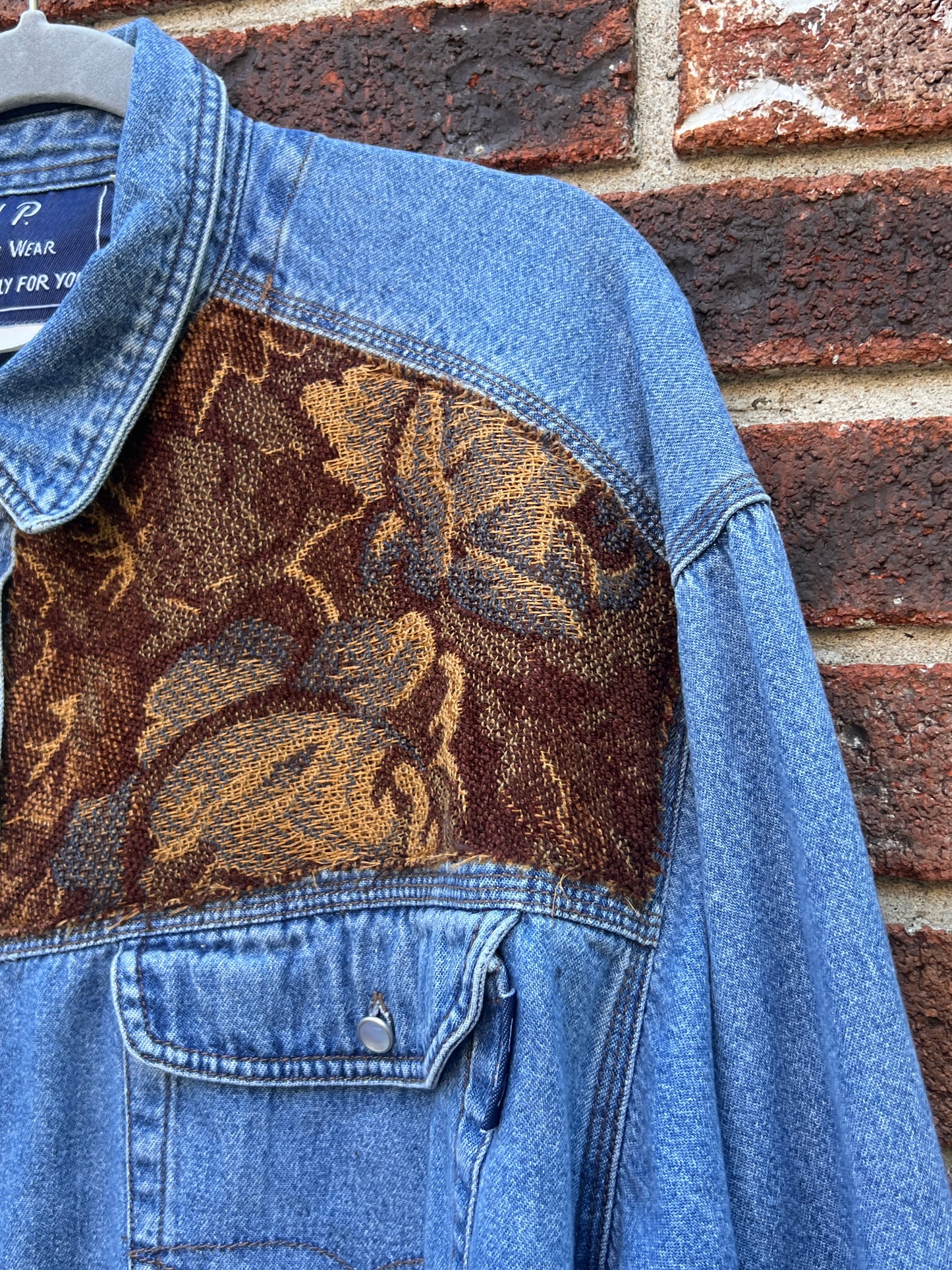 Patch Western Denim Shirt - XXL