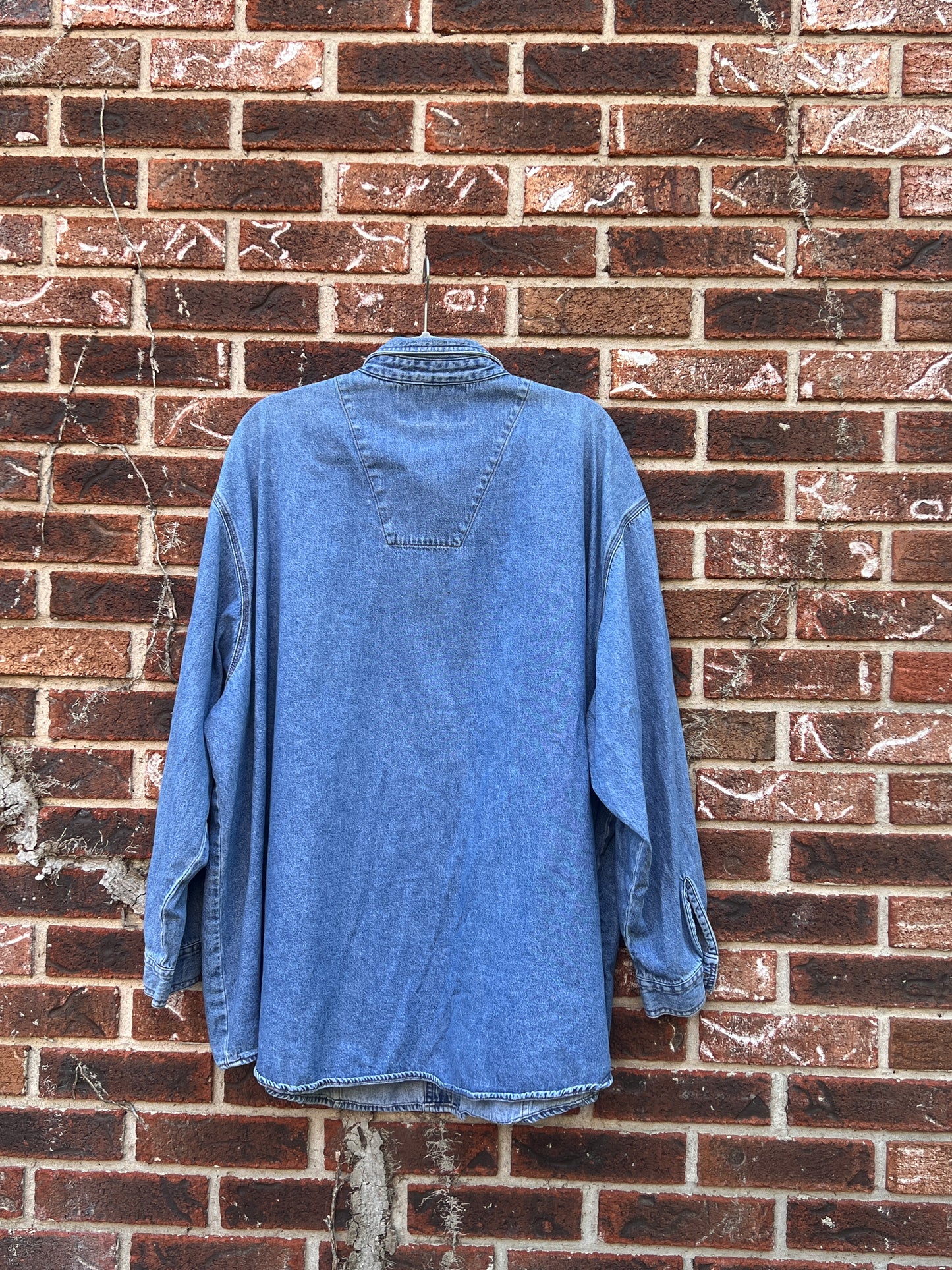Patch Western Denim Shirt - XXL
