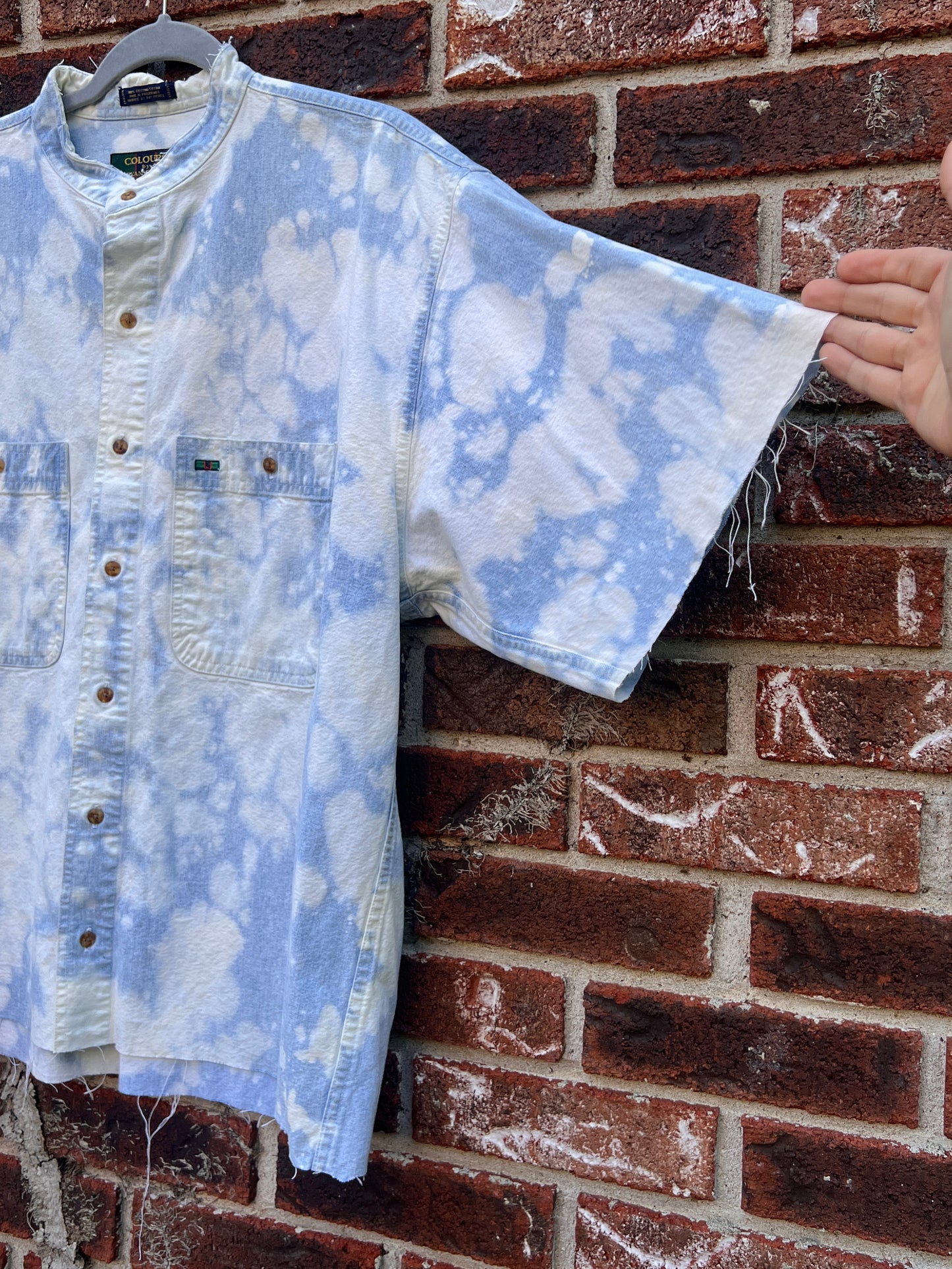 Bleached & Chopped Denim Shirt - L