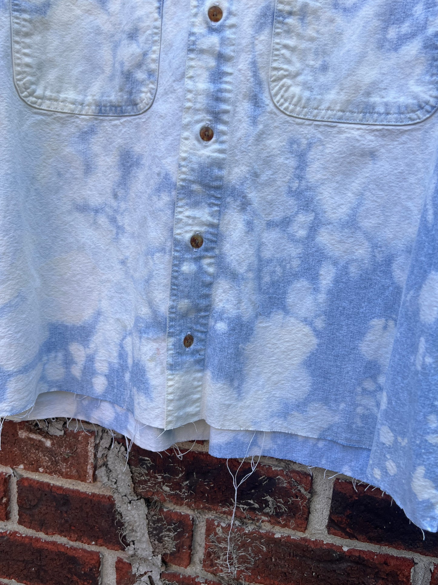 Bleached & Chopped Denim Shirt - L