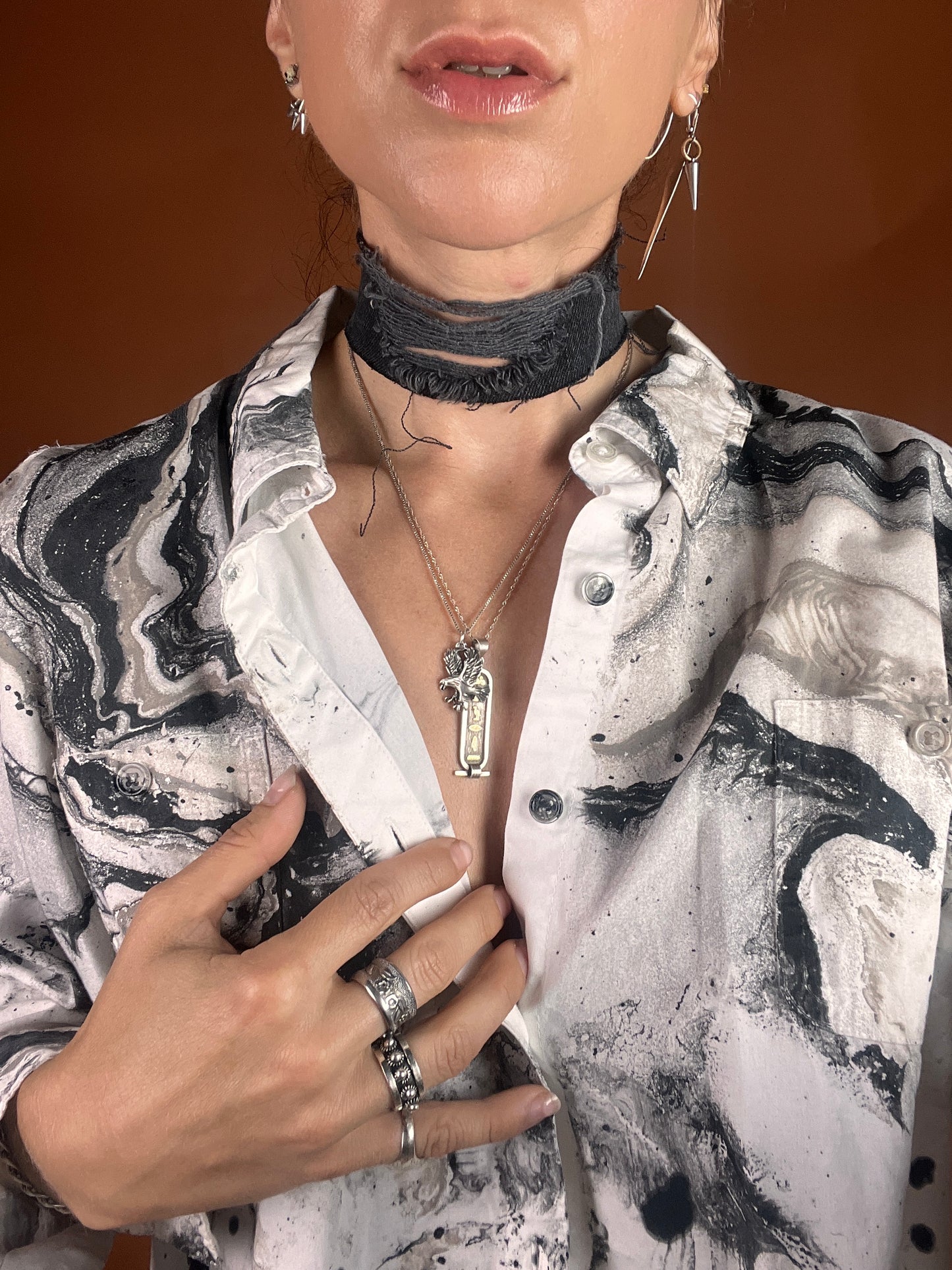 Distressed Denim Choker *Limited Qty*