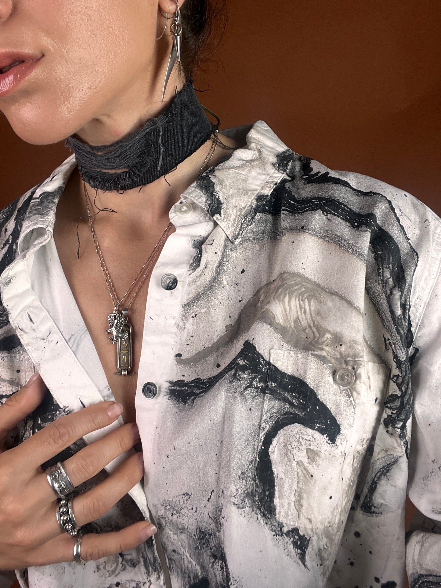 Distressed Denim Choker *Limited Qty*