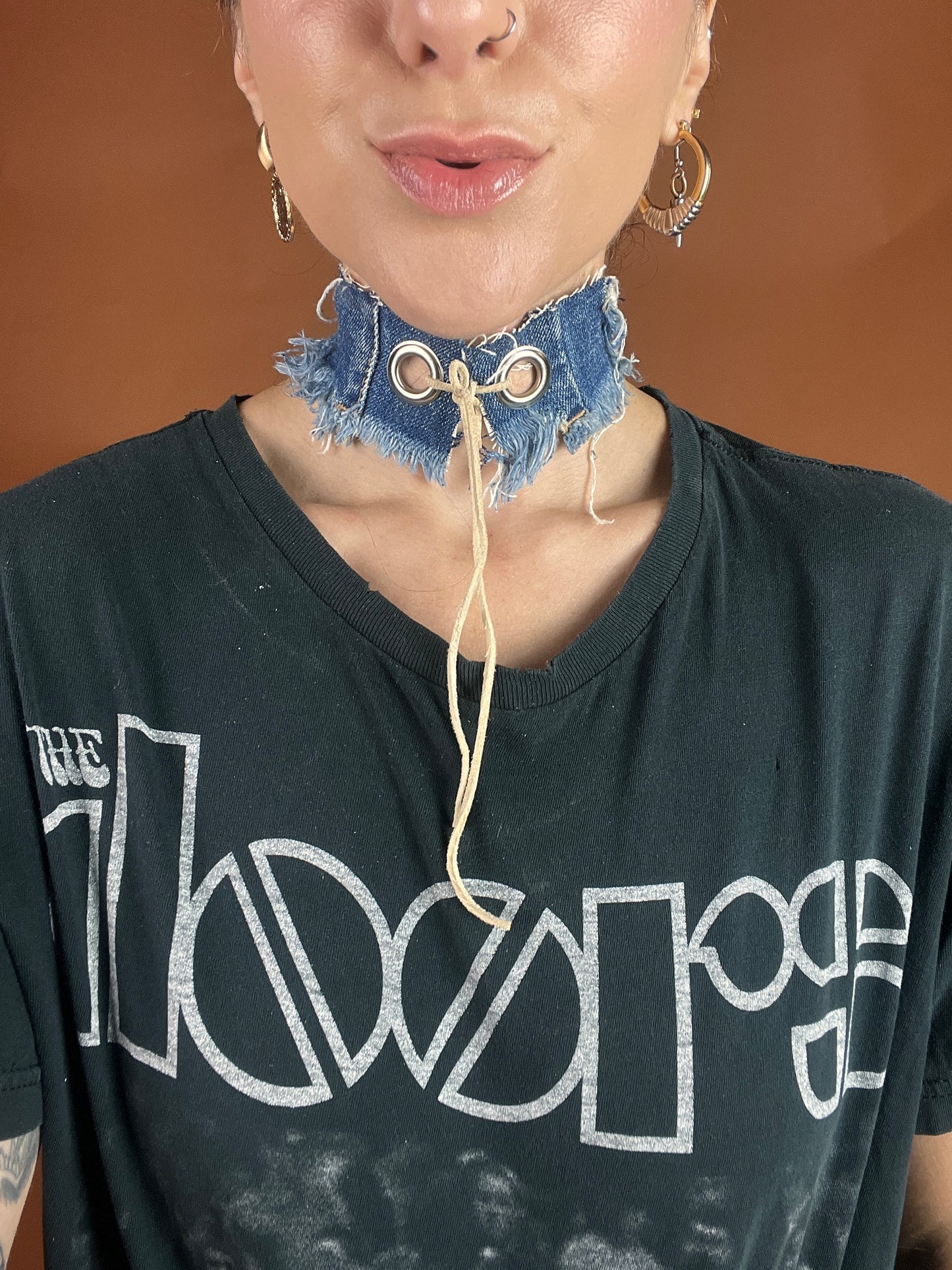 Distressed Denim Choker *ONLY ONE*