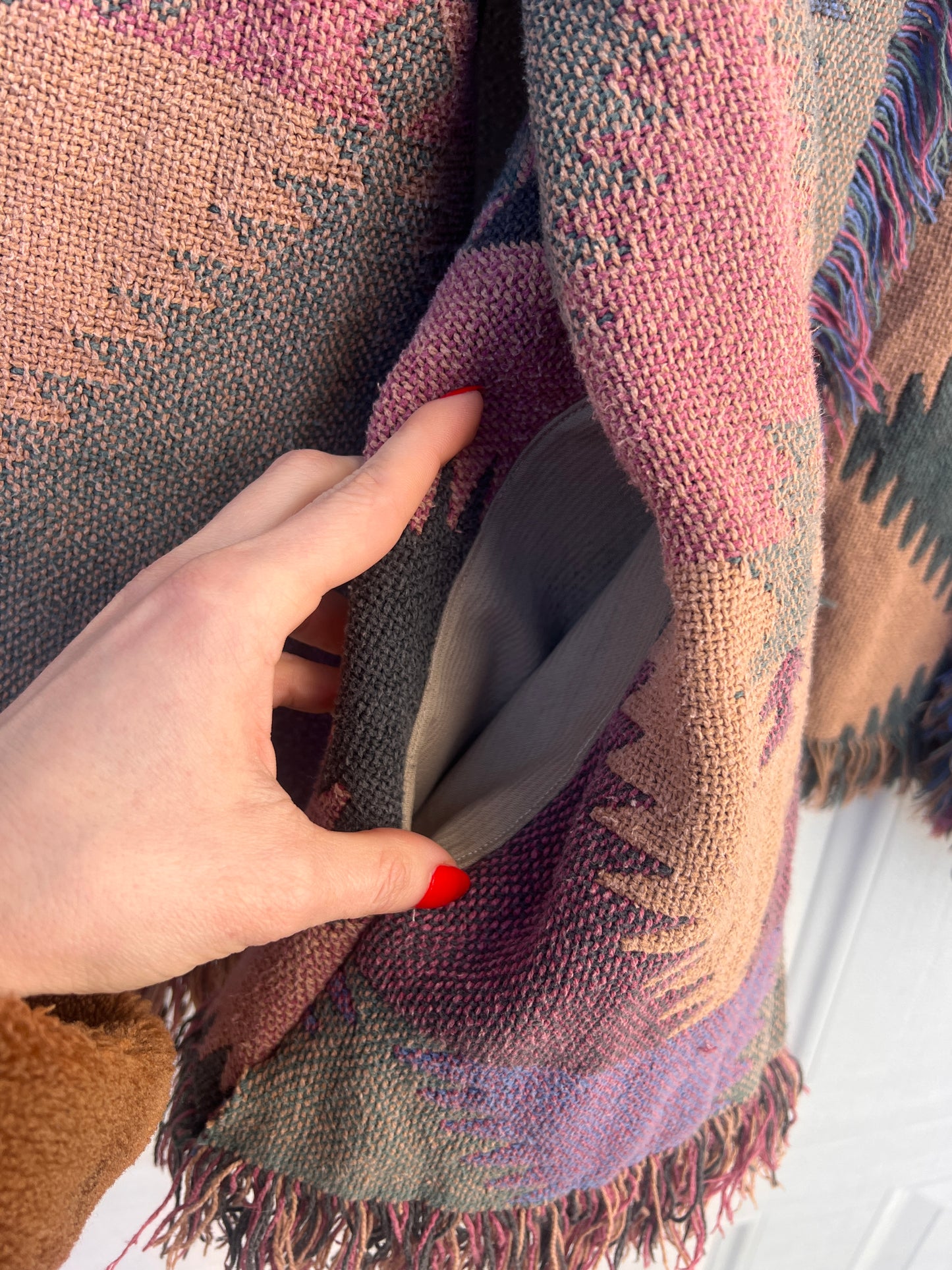 Southwest Fringe Blanket Cardigan - M/L