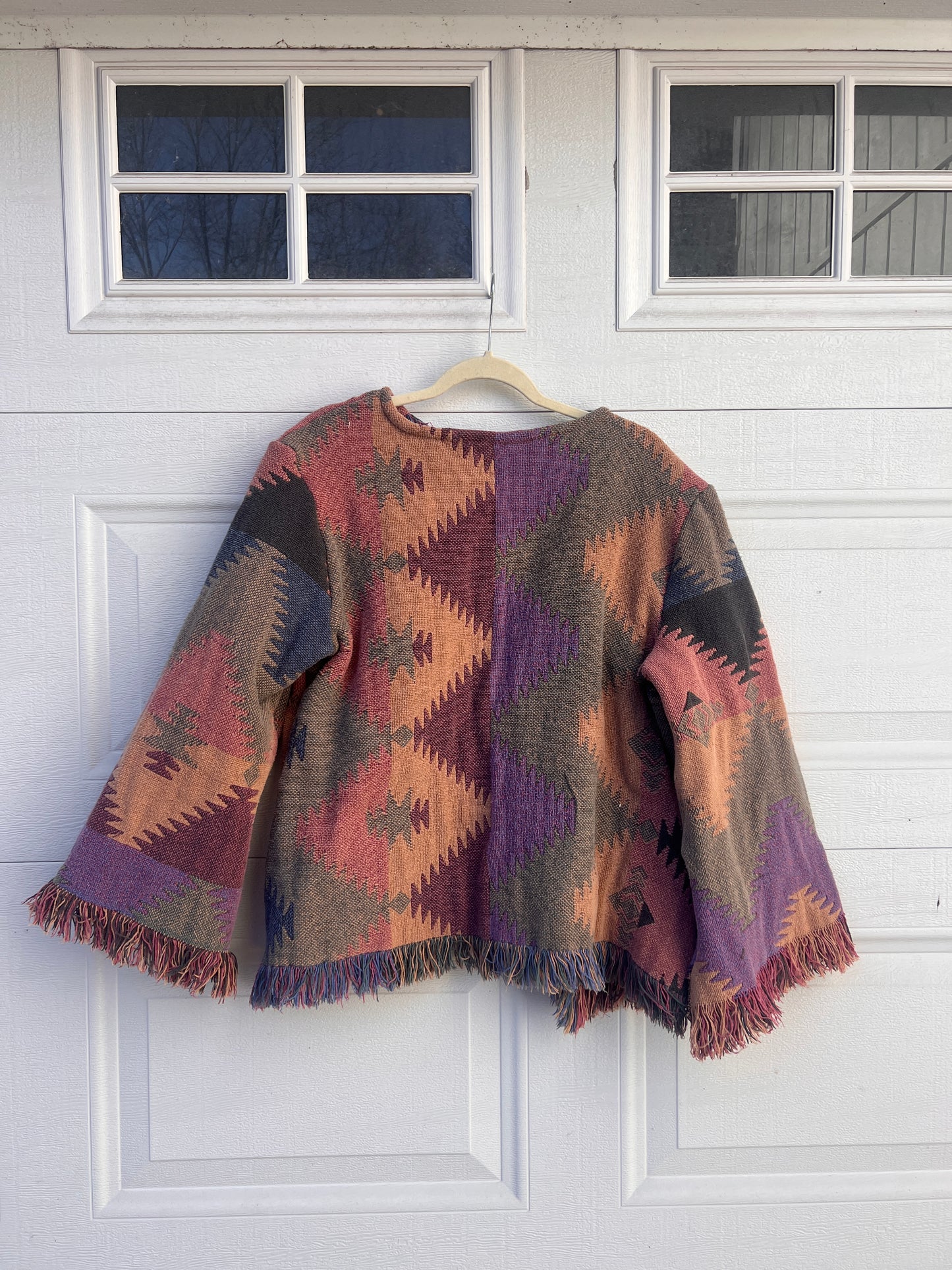 Southwest Fringe Blanket Cardigan - M/L