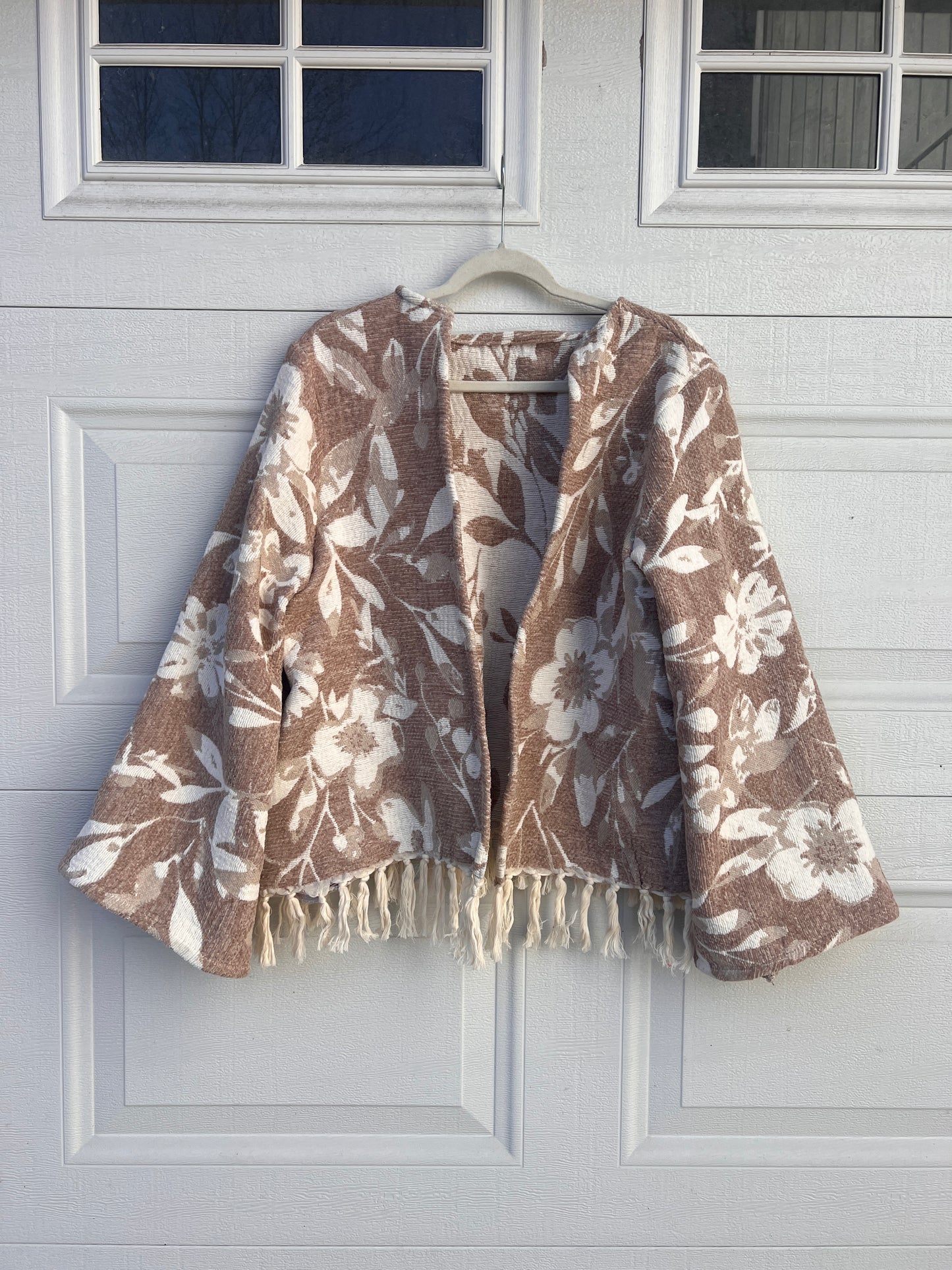Floral Fringe Blanket Cardigan - XL/XXL