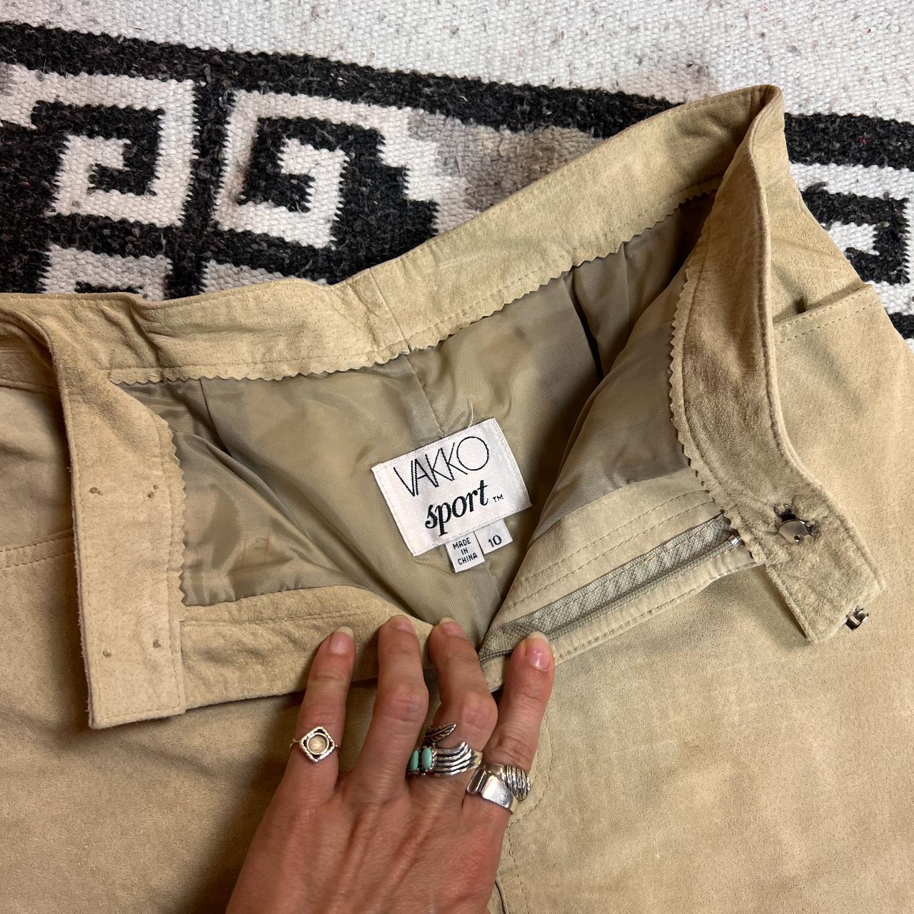 Tan Suede Cropped Pants - 28"