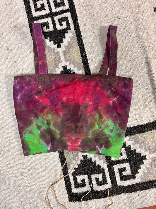 The Lace Up Reversible Crop Top - Purple