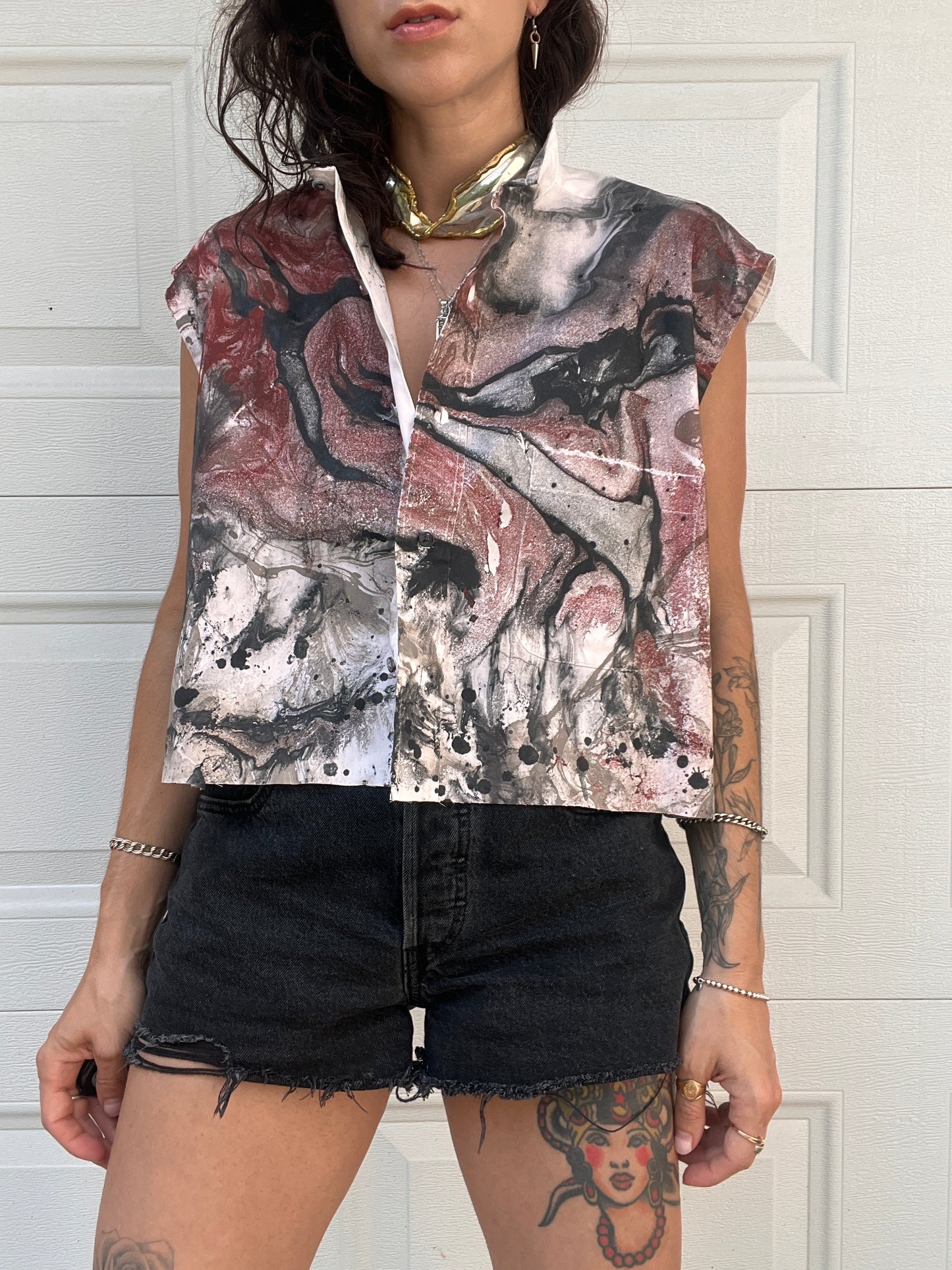 Marble Button Down - M/L