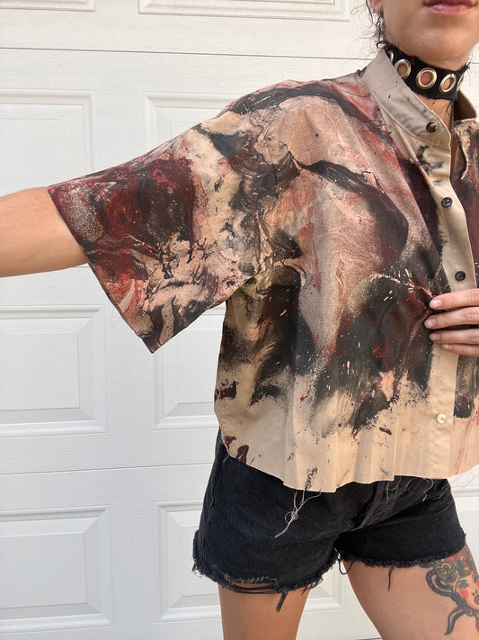 Marbled Button Down - XL