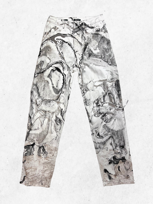 The Marbled Ripped Jeans - Size 2