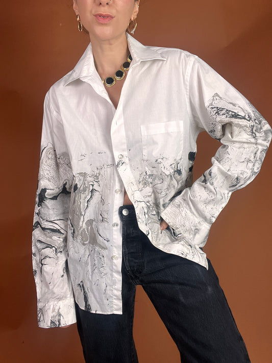 Marble Button Down - M