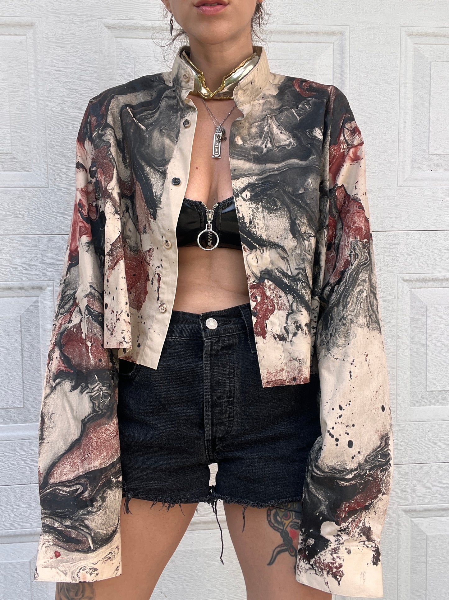 Marbled Button Down - L