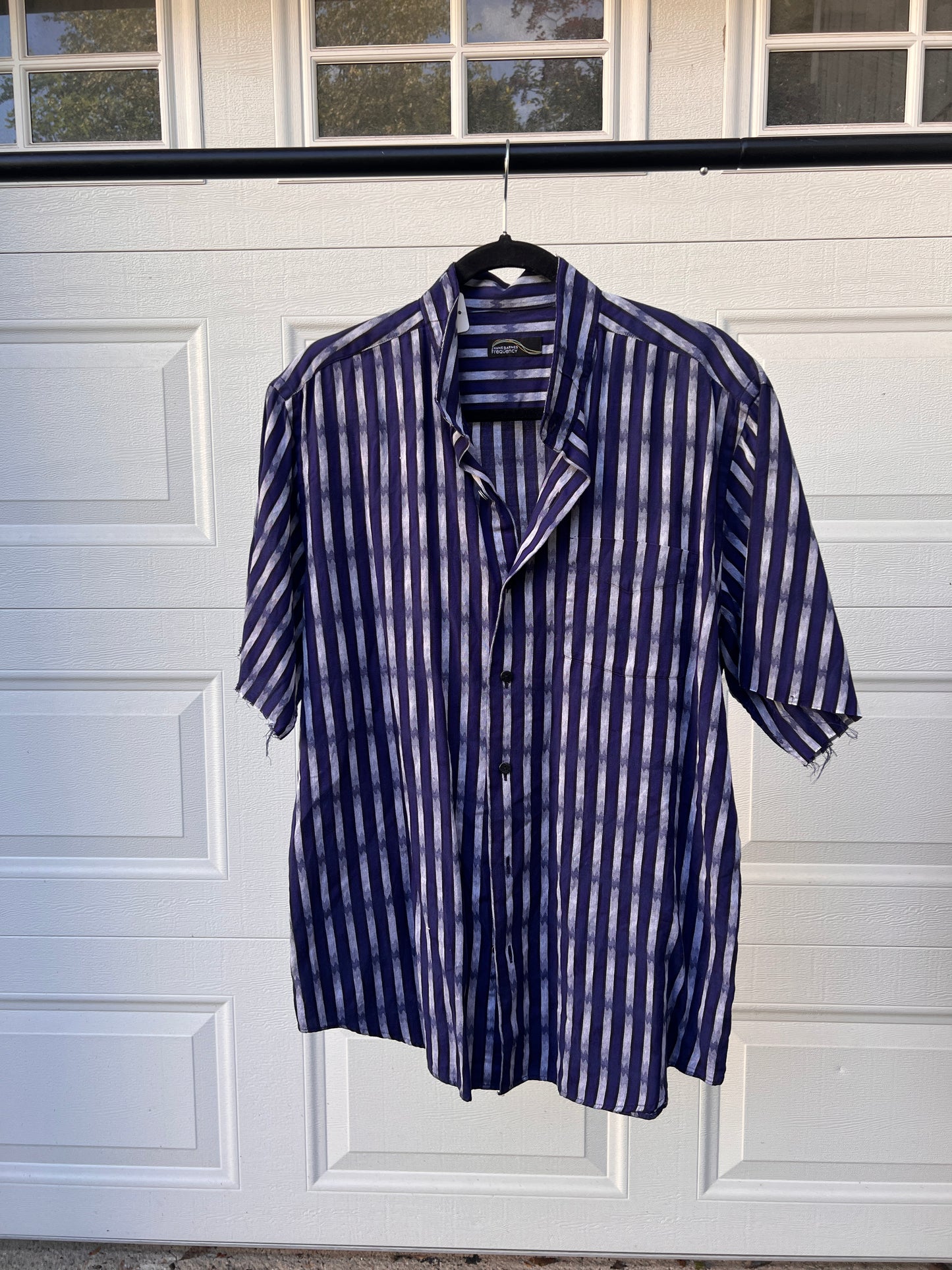 Reworked Boho Striped Button Down - L