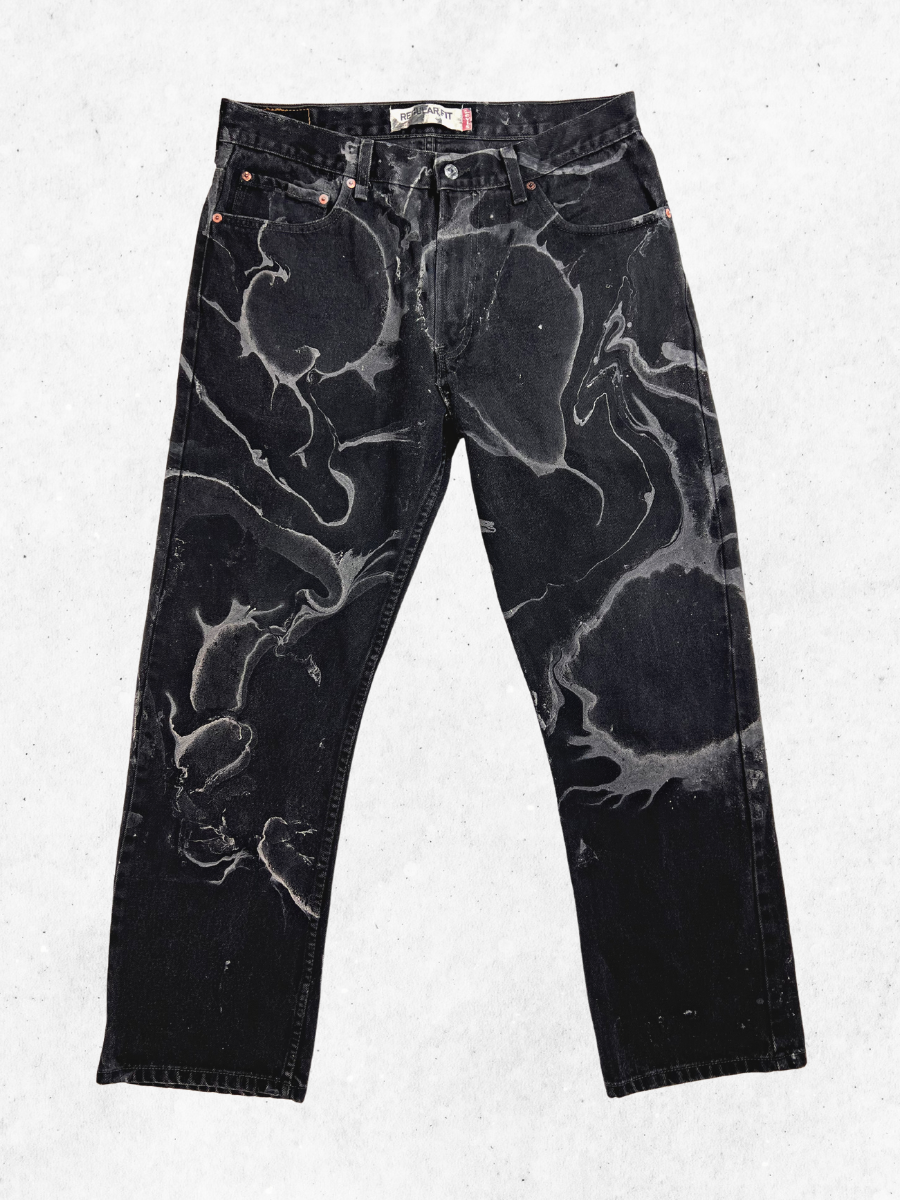 The Marbled Black Levi's Jeans - 34"