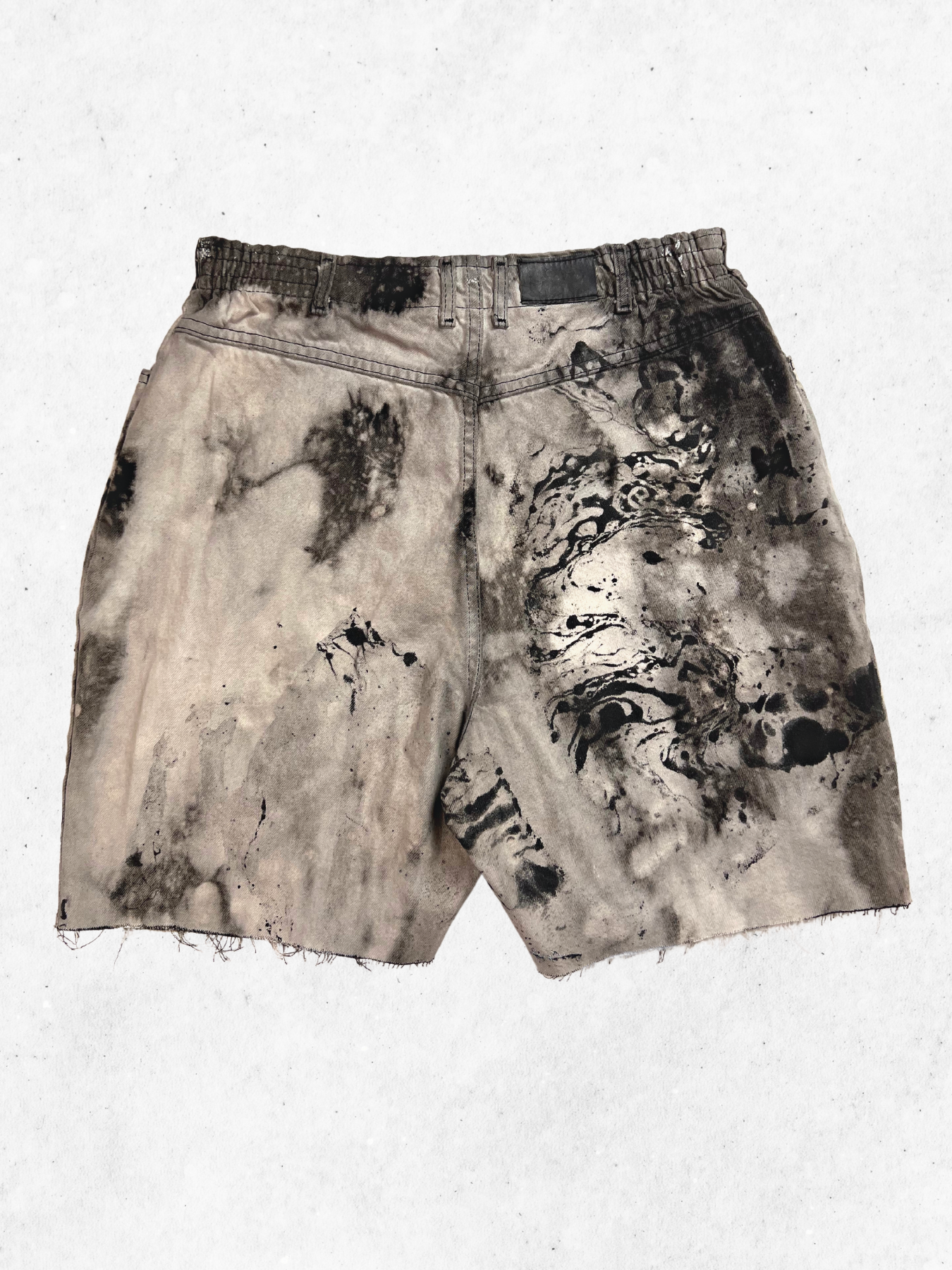 The Marbled & Bleached Denim Shorts - 32"