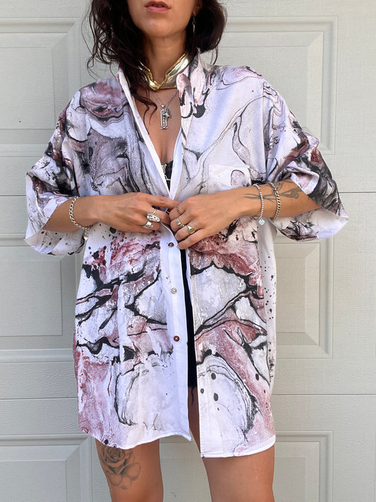 Marble Button Down - XXL