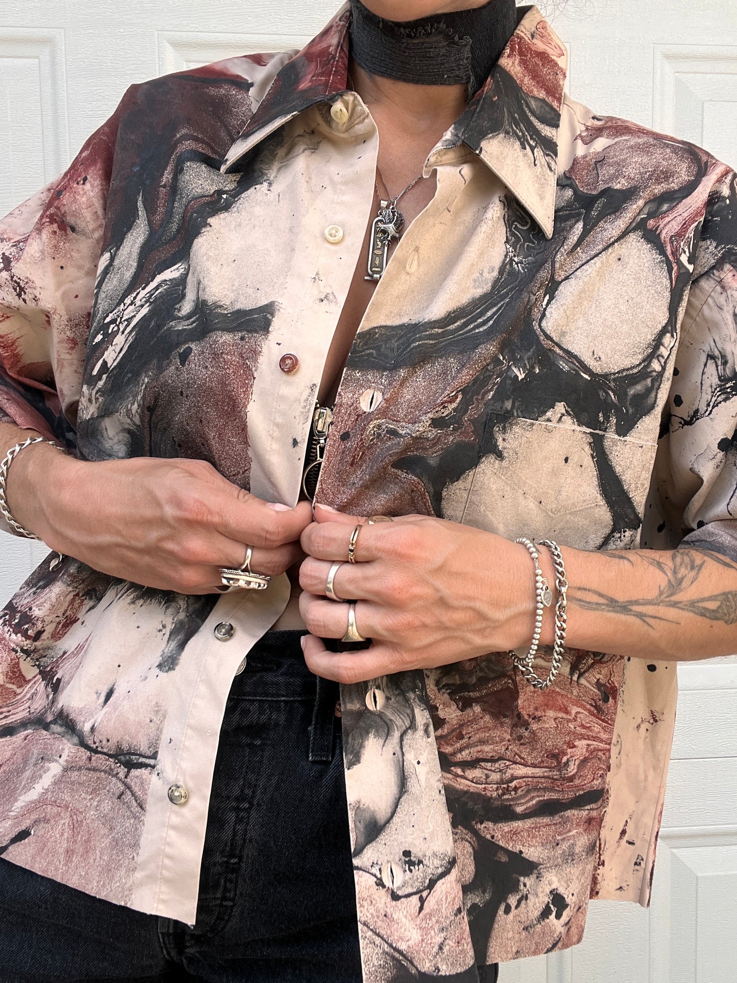 Marbled Button Down - XL