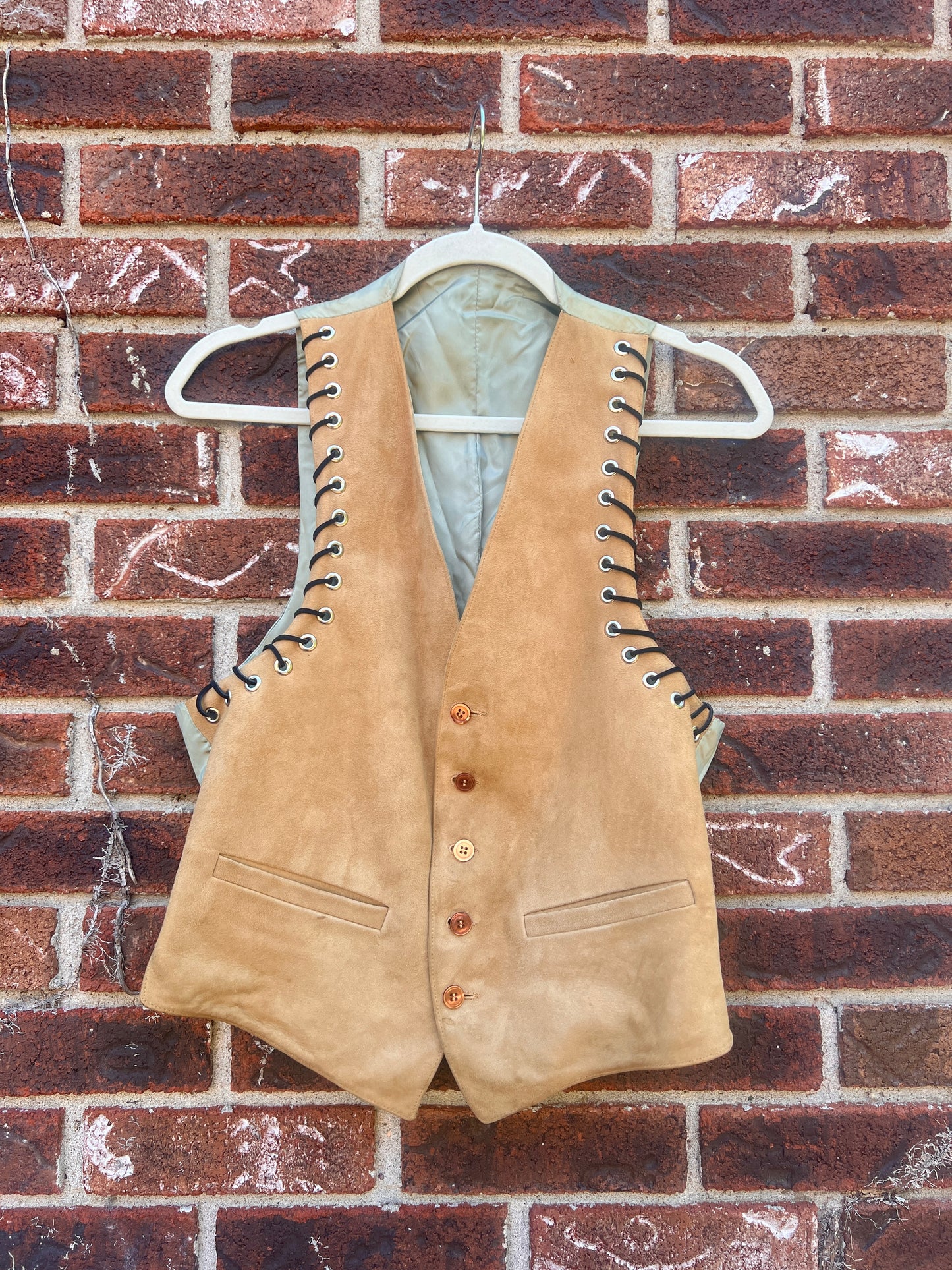 Suede Lace Up Vest - S/M