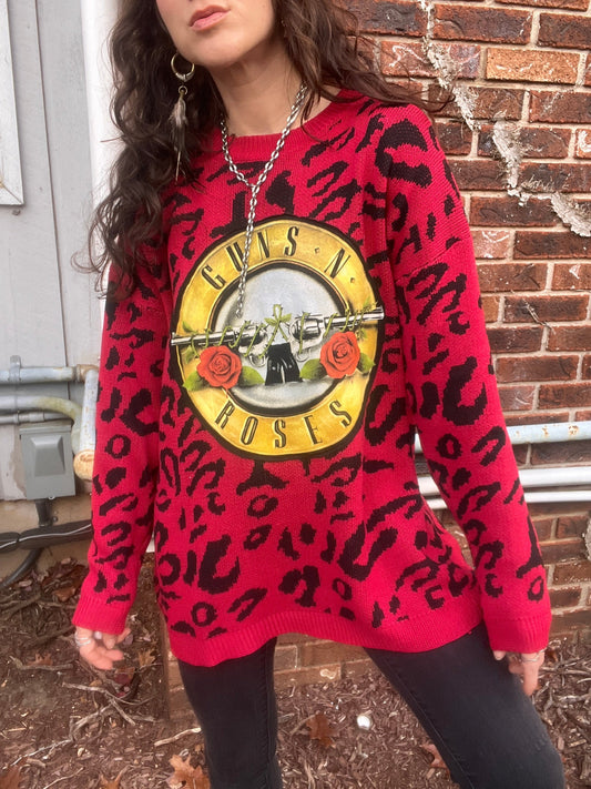 Guns N Roses Leopard Sweater - XL