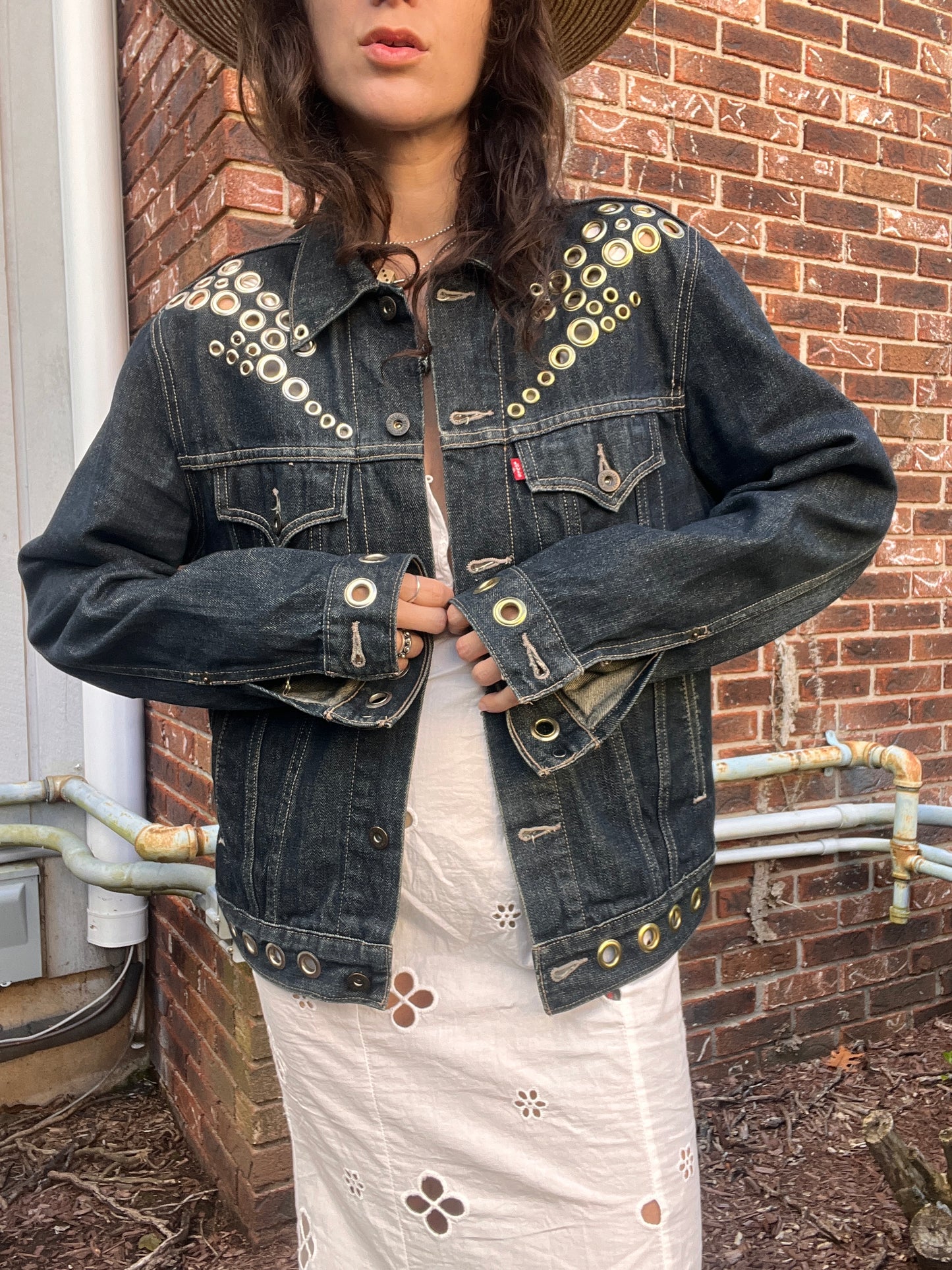 The Lightning Grommet Denim Jacket - M