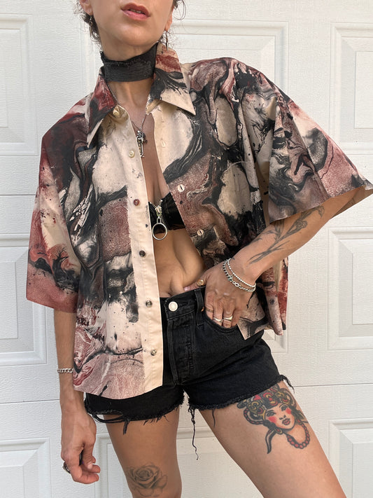 Marbled Button Down - XL