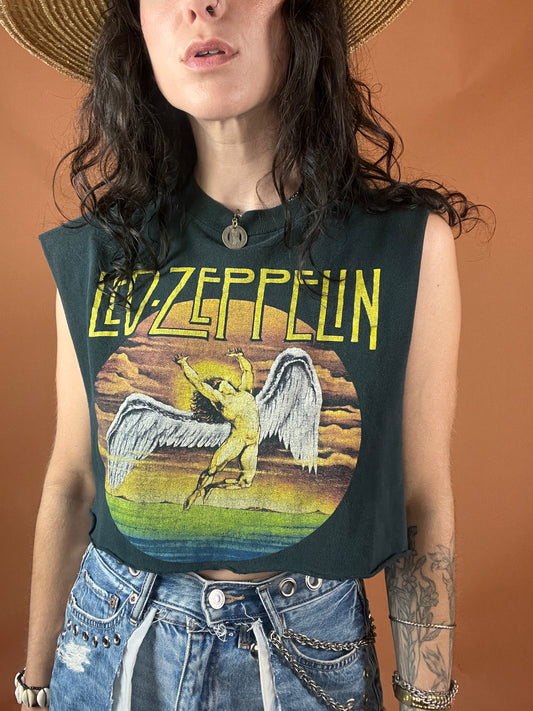 Led Zeppelin Serape Stripe Crop Top - M