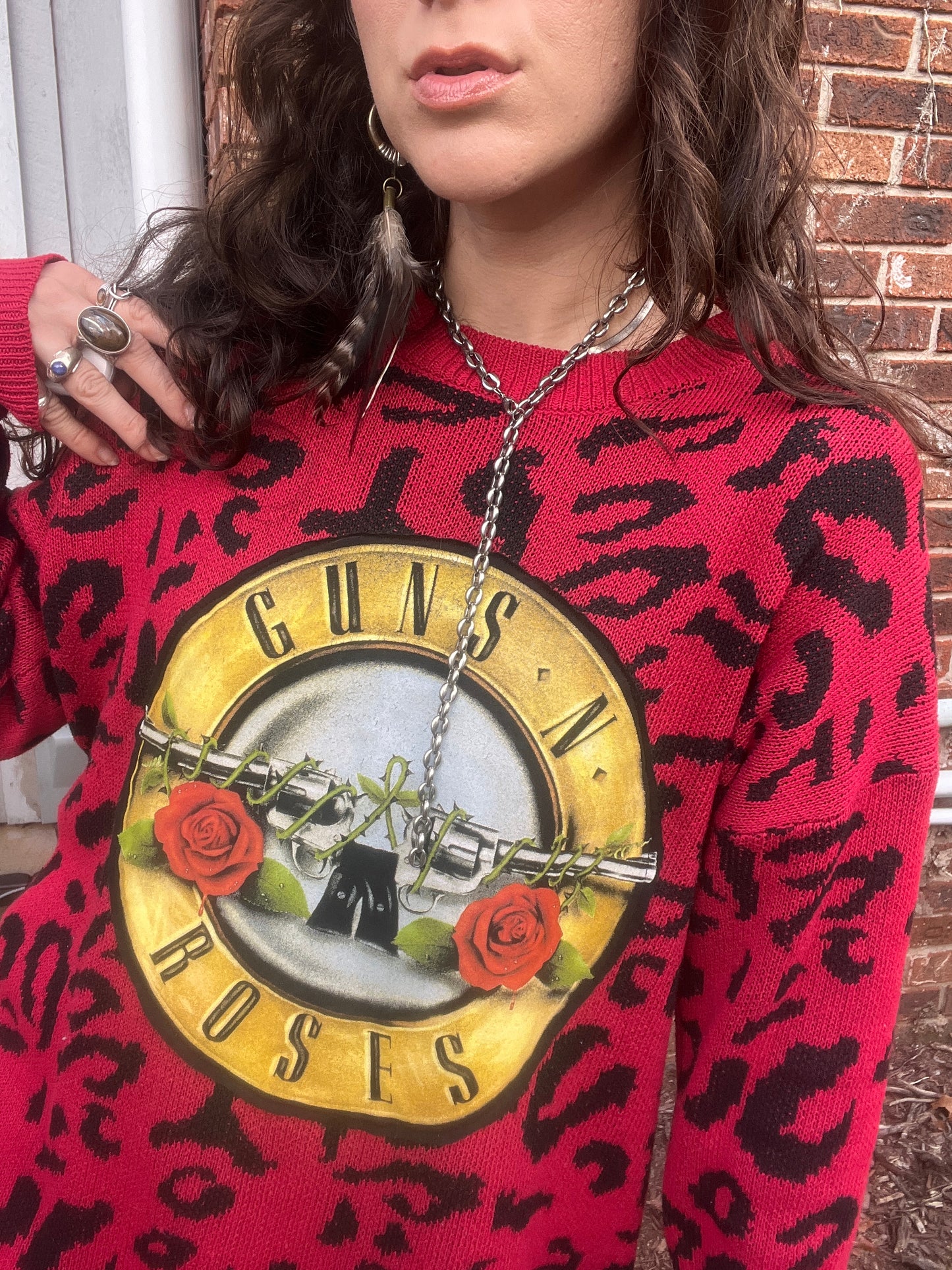 Guns N Roses Leopard Sweater - XL