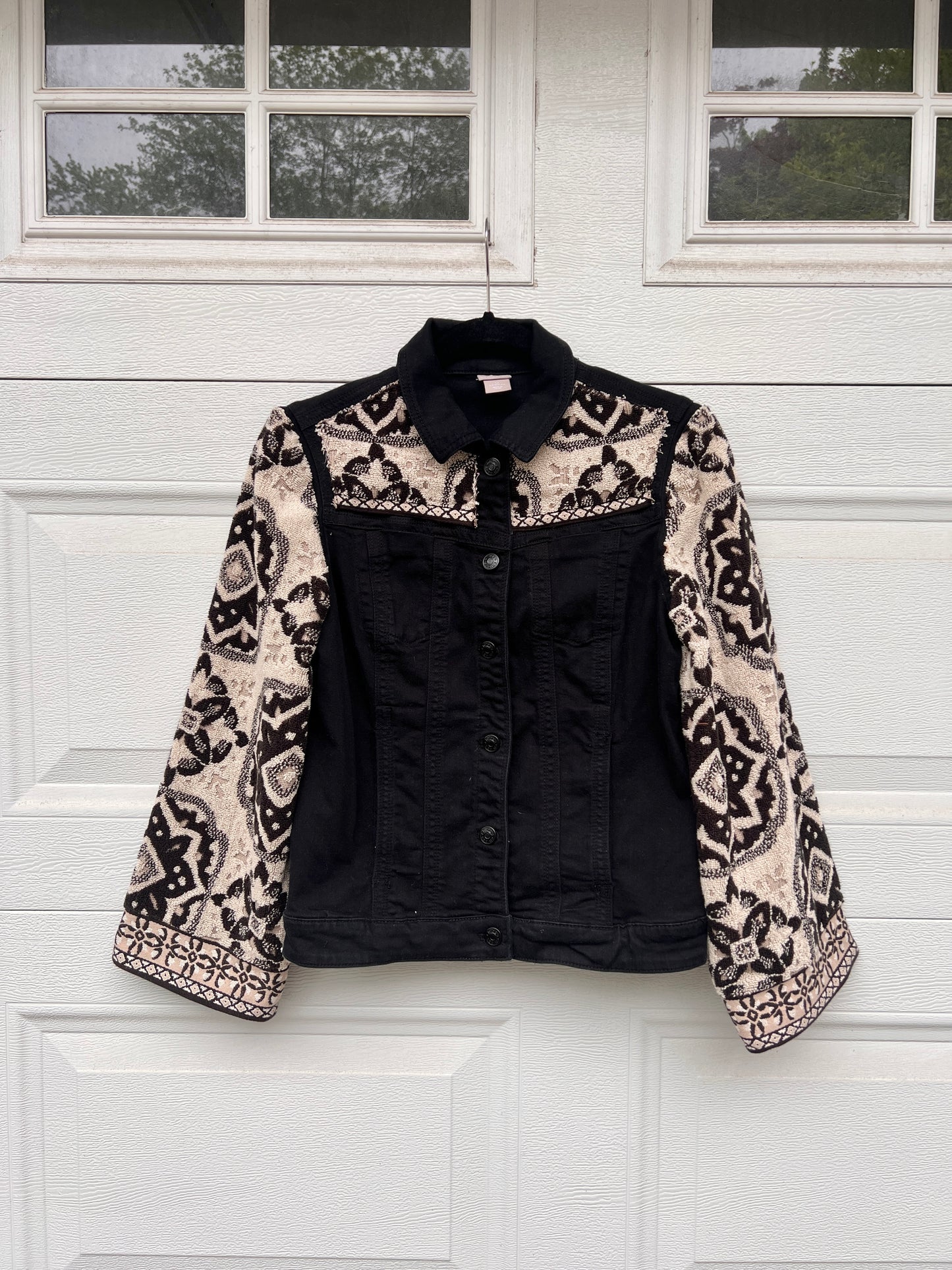 Towel Patchwork Denim Jacket - Small