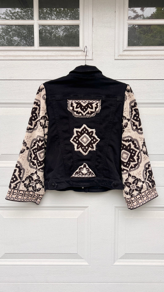 Towel Patchwork Denim Jacket - Small
