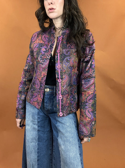 Purple Haze Paisley Printed Jacket - M